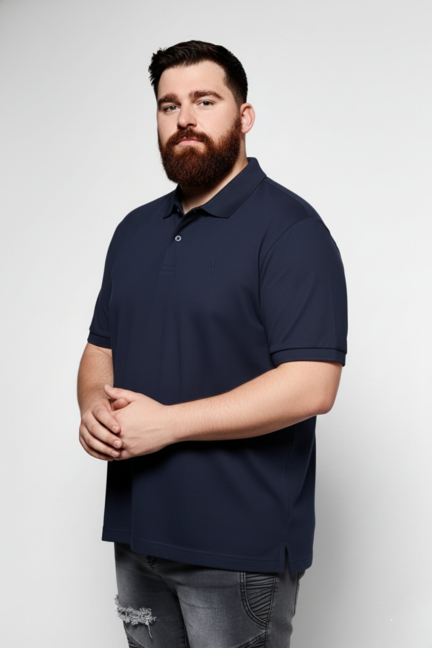 Teal Navy - Zyric Polo Plus Size