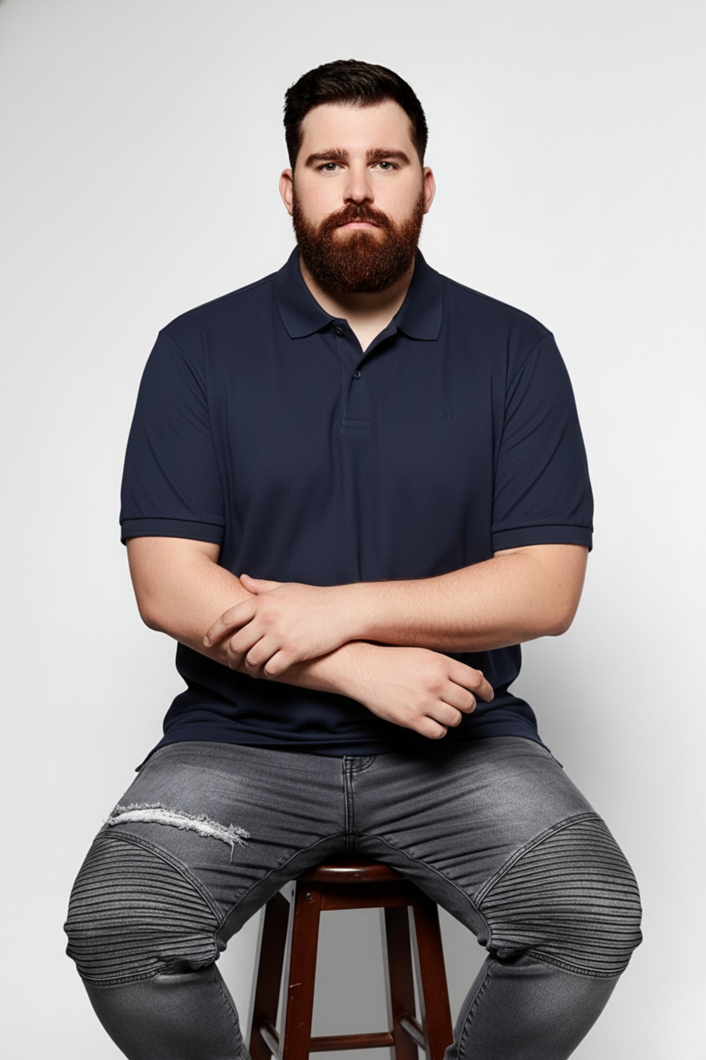 Teal Navy - Zyric Polo Plus Size
