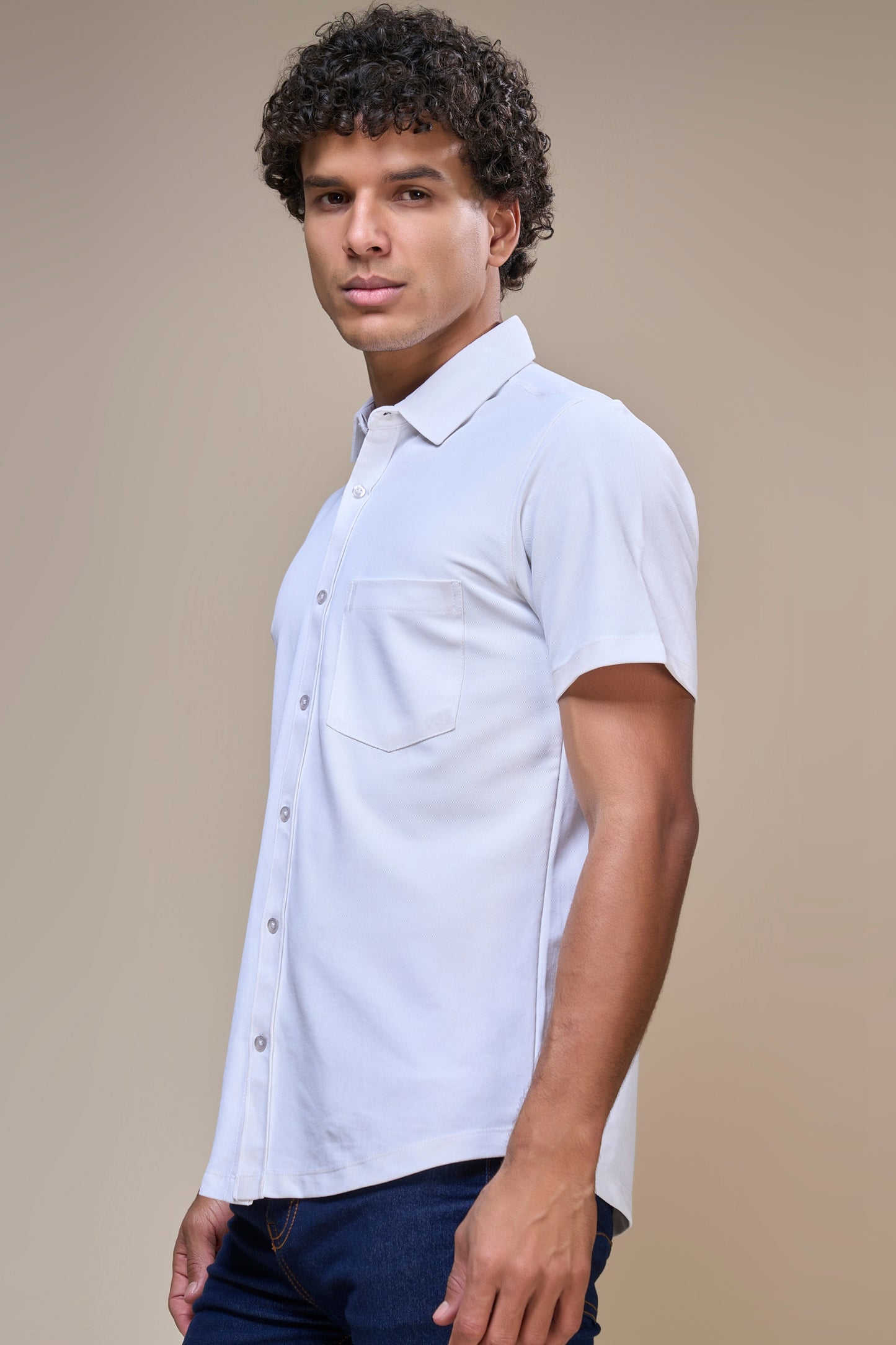 White - Smart Tech Pocket Shirt Maxzone Clothing M