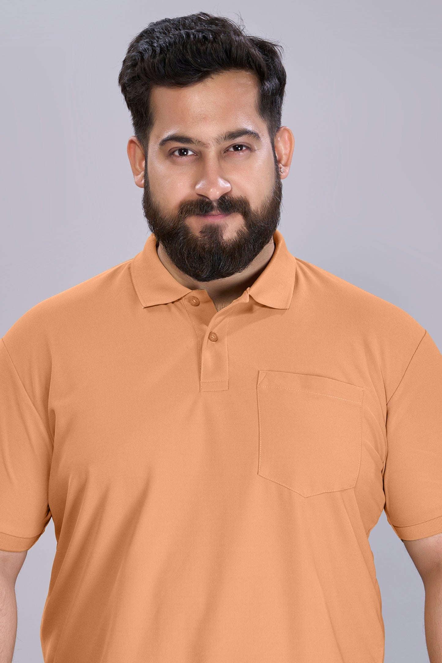 Caramel - Smart Tech Pocket Polo Plus Size