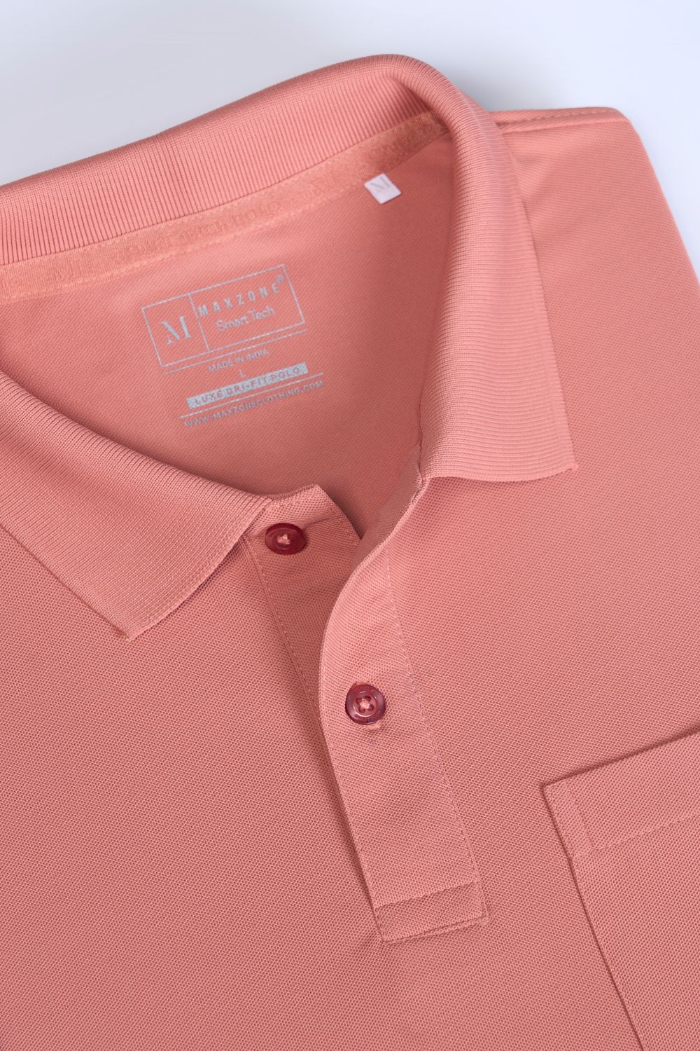 Light Pink Smart Tech Pocket + Polo T-shirts Maxzone Clothing