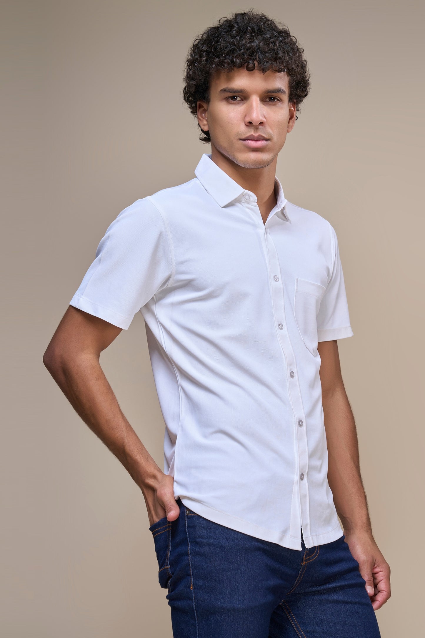 White - Smart Tech Pocket Shirt Maxzone Clothing