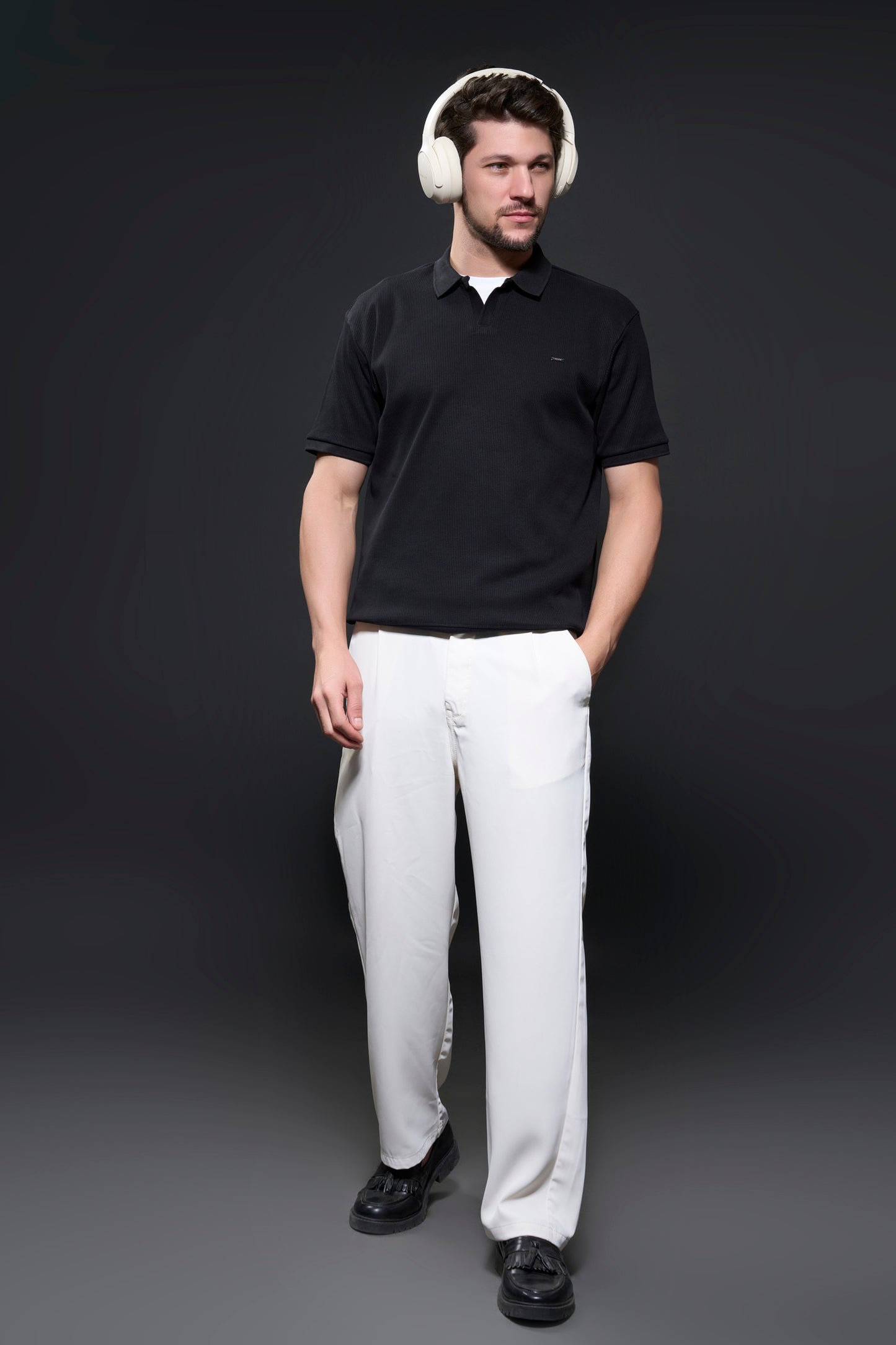 Old Money Knit Polo - Black