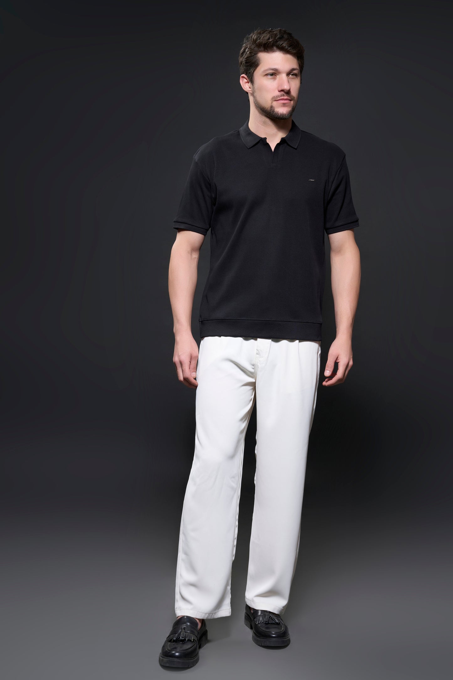 Old Money Knit Polo - Black