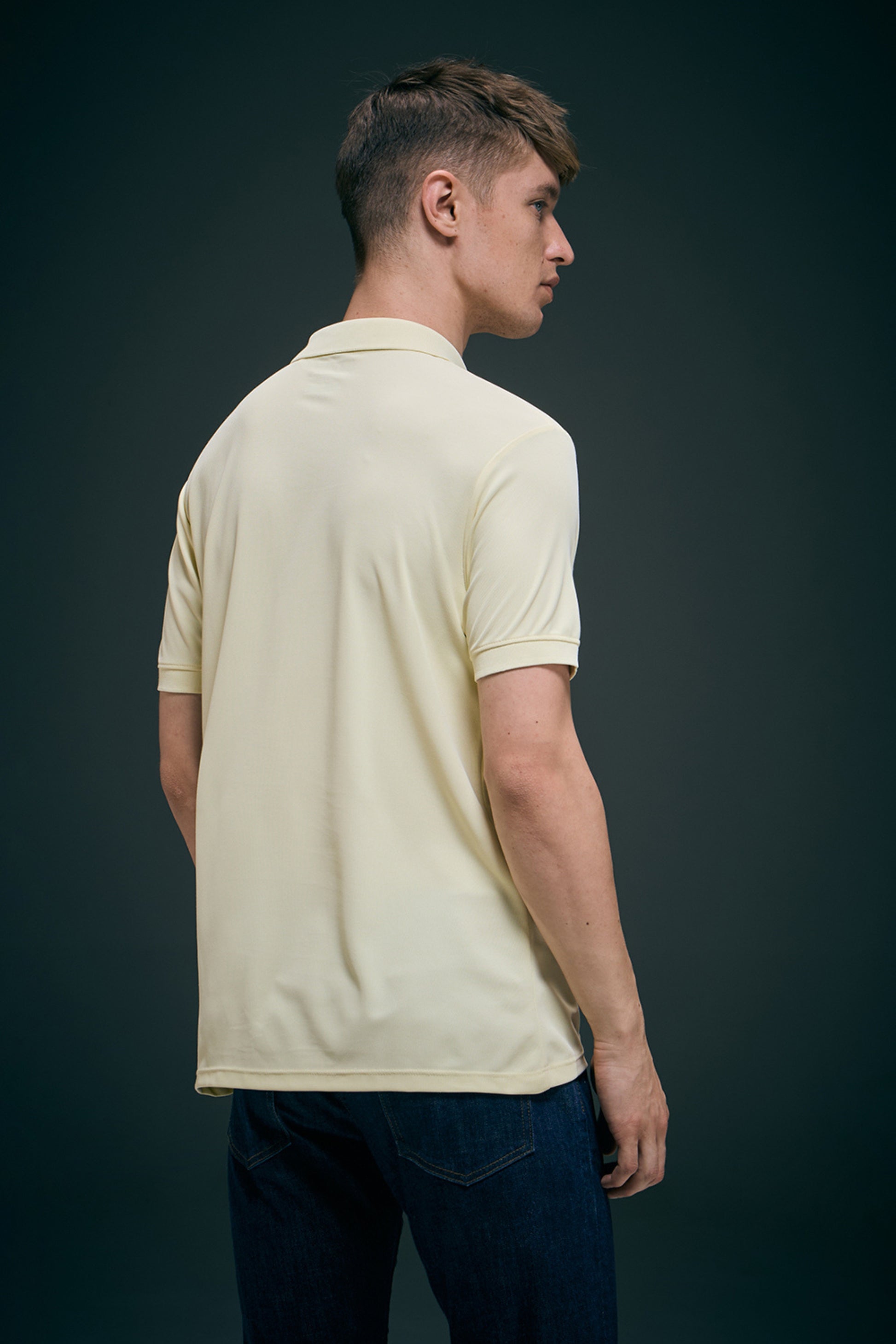 Light Yellow Smart Tech Pocket + Polo T-shirts Maxzone Clothing