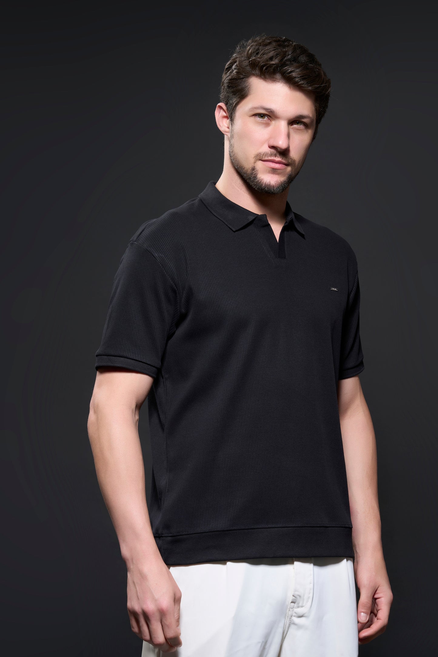 Old Money Knit Polo - Black