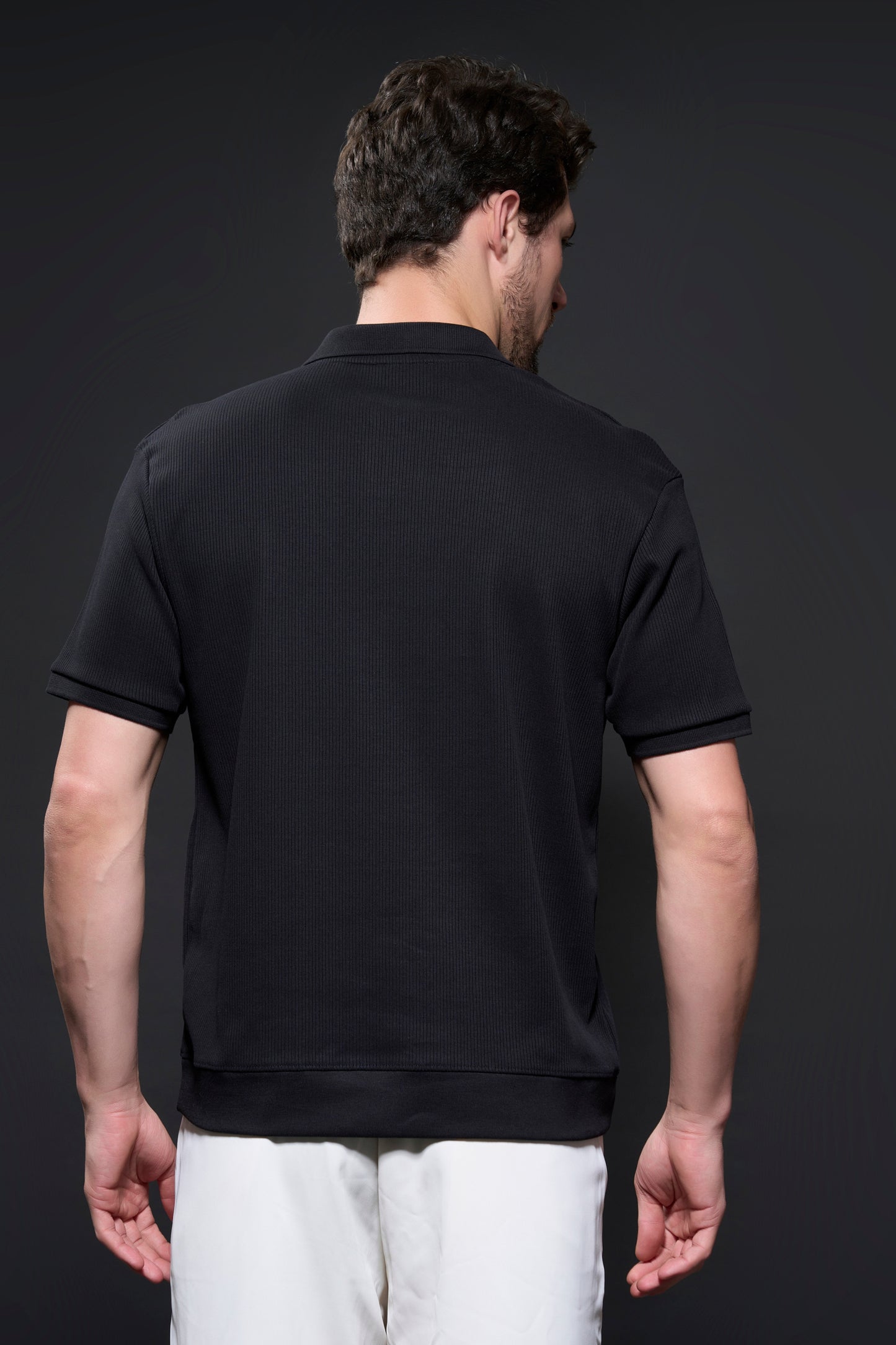 Old Money Knit Polo - Black