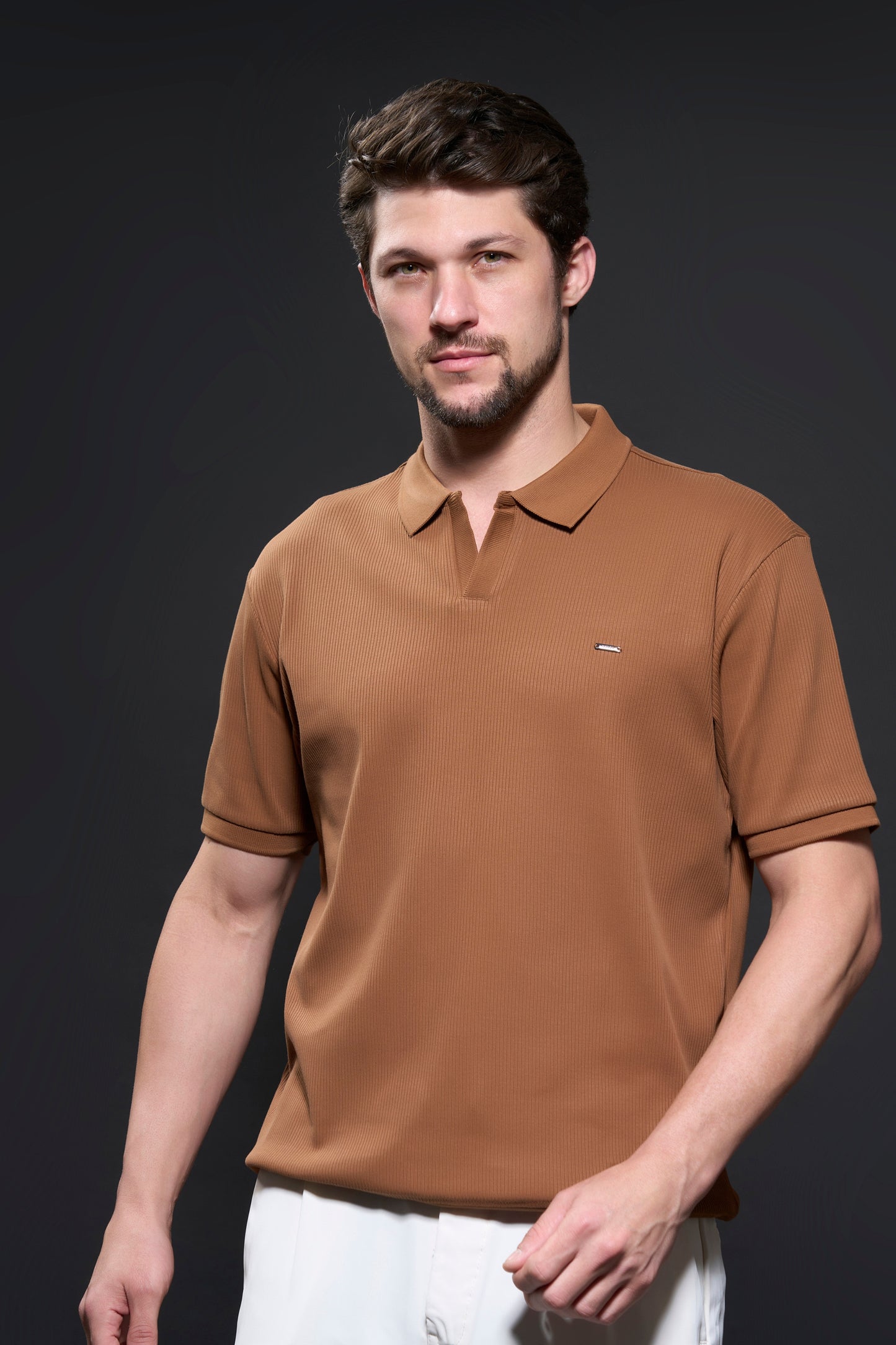 Old Money Knit Polo - Hot Brown