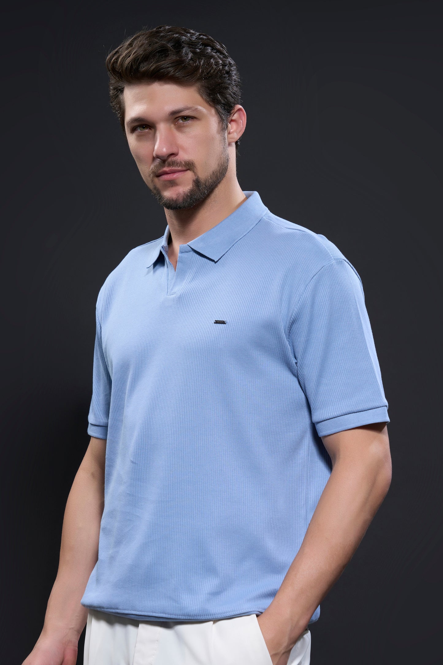 Old Money Knit Polo - Air Blue