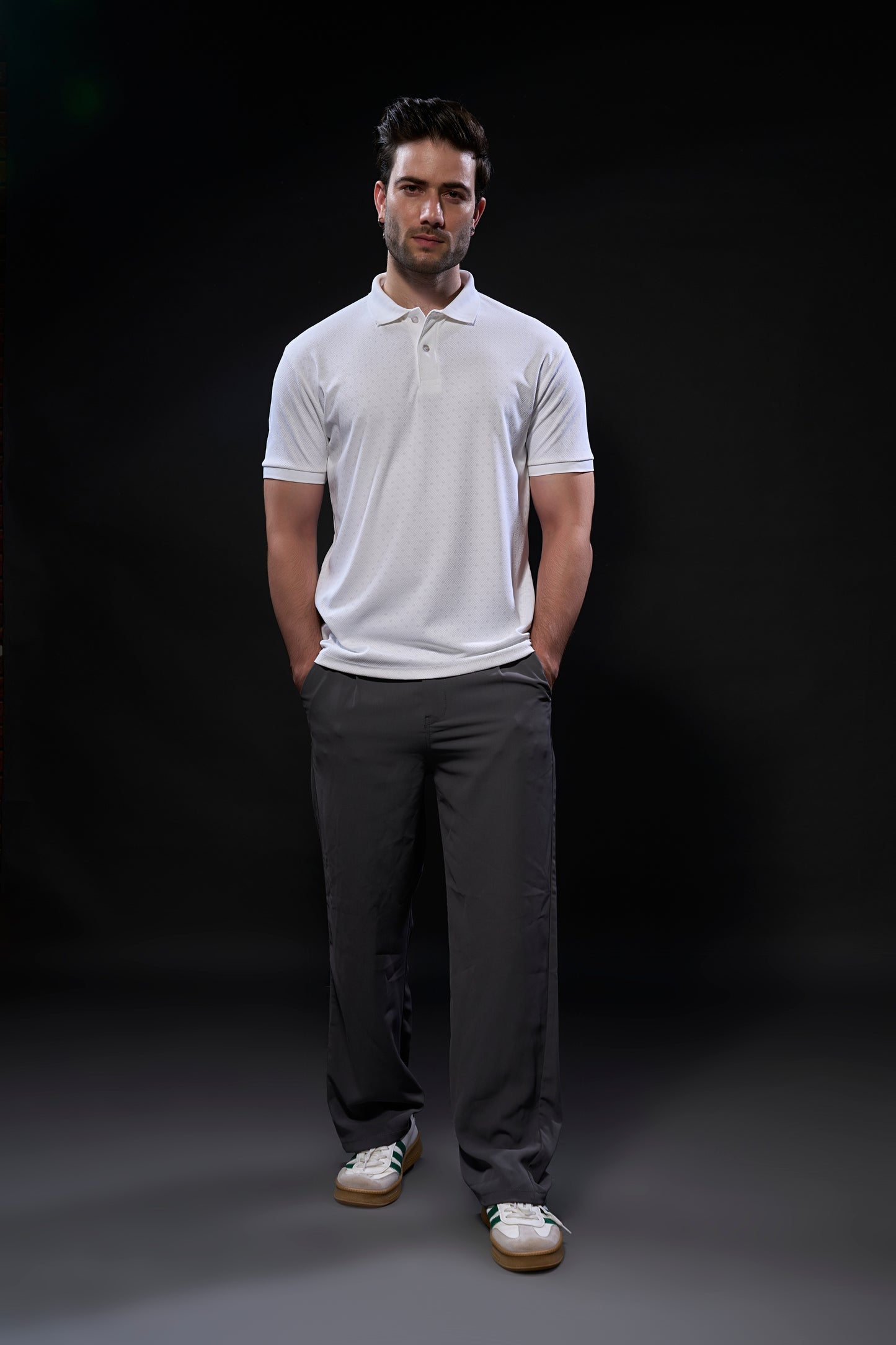 White - Structure Knit Smart Tech Polo