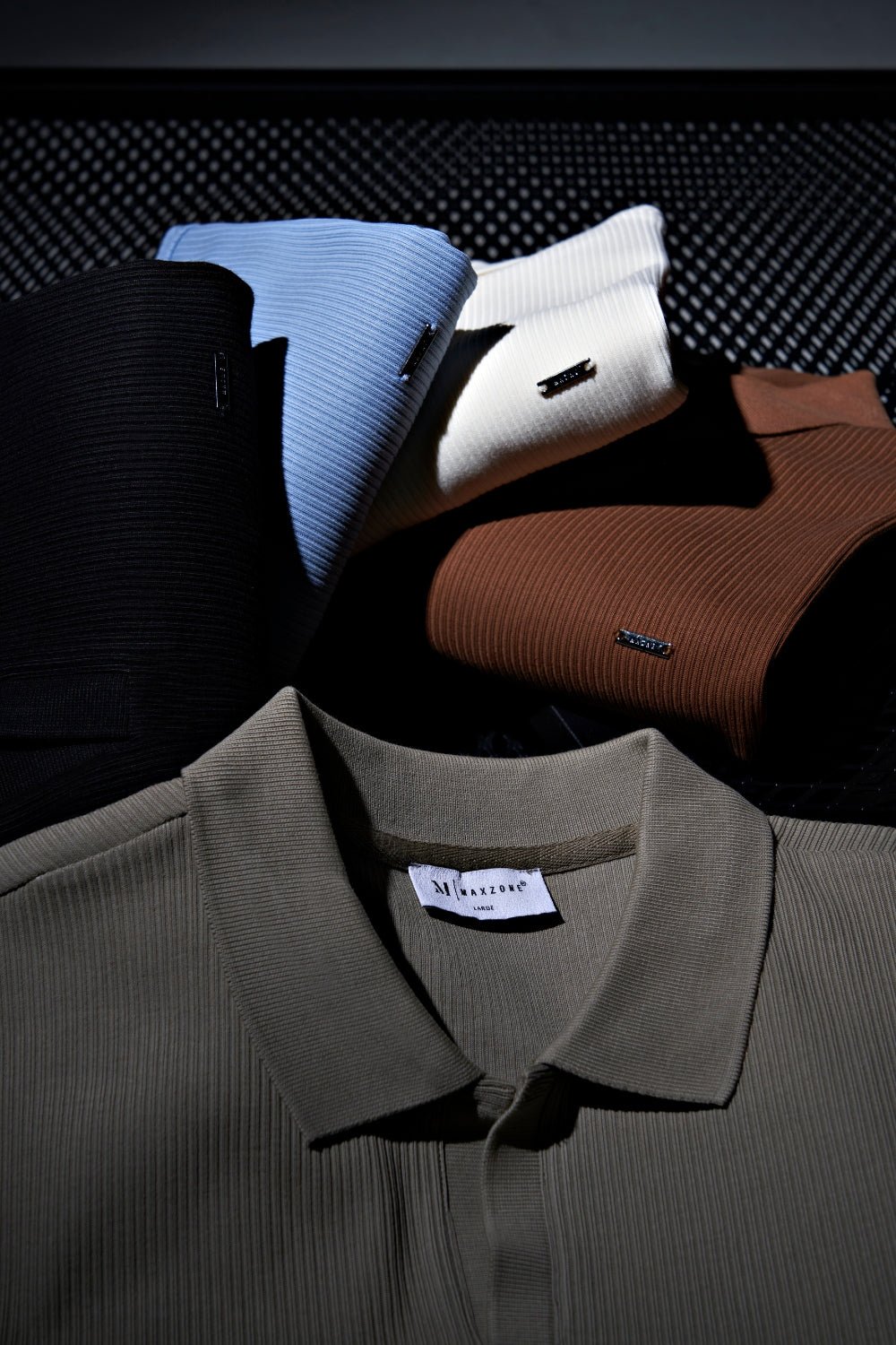 Old Money Knit Polo - Air Blue Polo T-SHIRT Maxzone Clothing