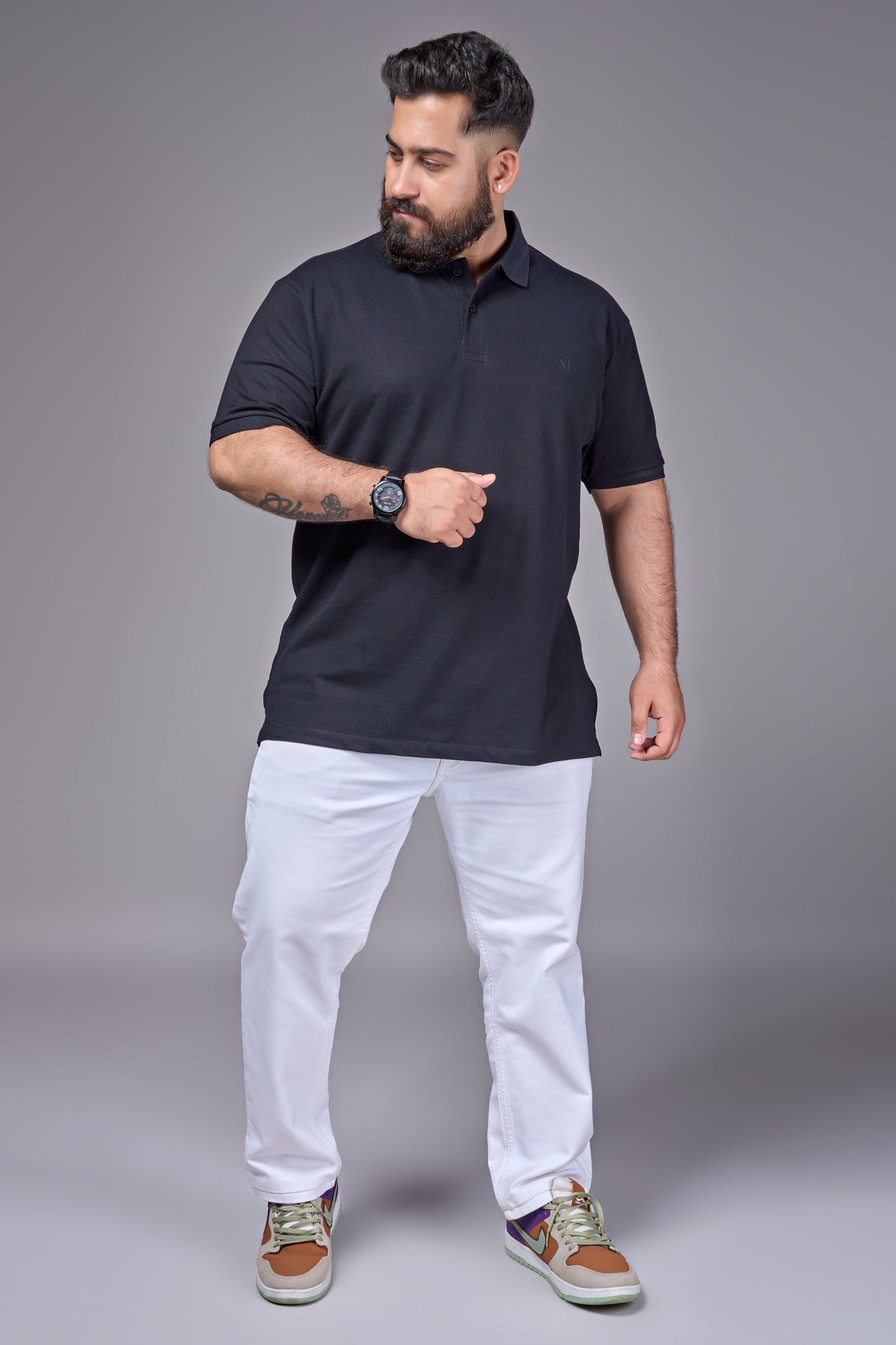 Black - Cotton Pique Polo Plus Size