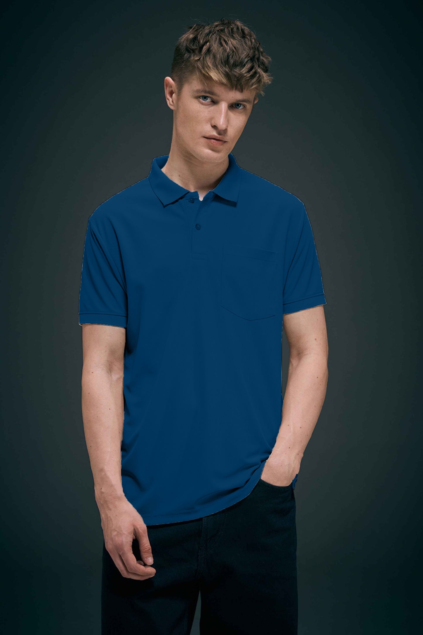 Teal Navy Smart Tech Pocket + Polo