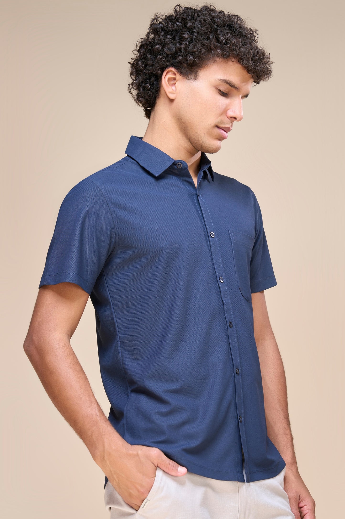 Navy - Smart Tech Pocket Shirt Maxzone Clothing