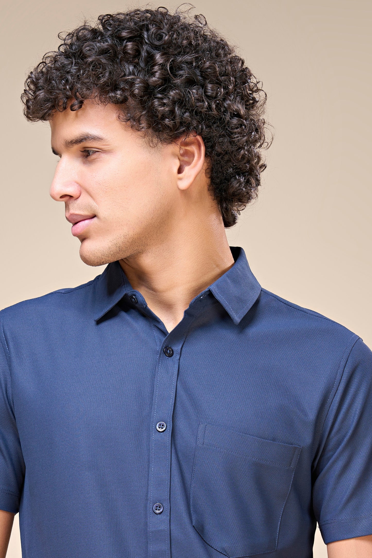 Navy - Smart Tech Pocket Shirt Maxzone Clothing