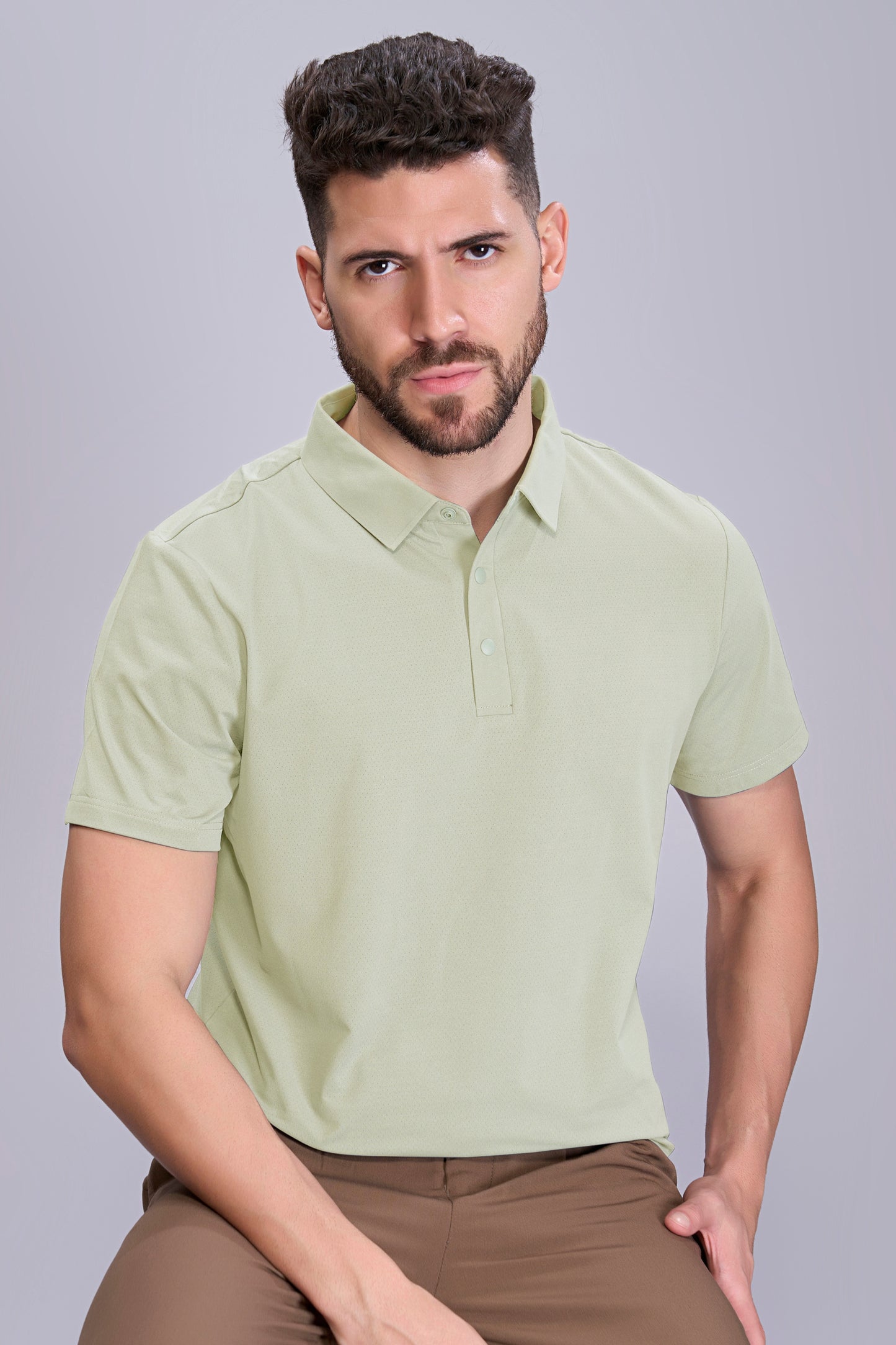 Light Green - Stitchless Polo T-shirt