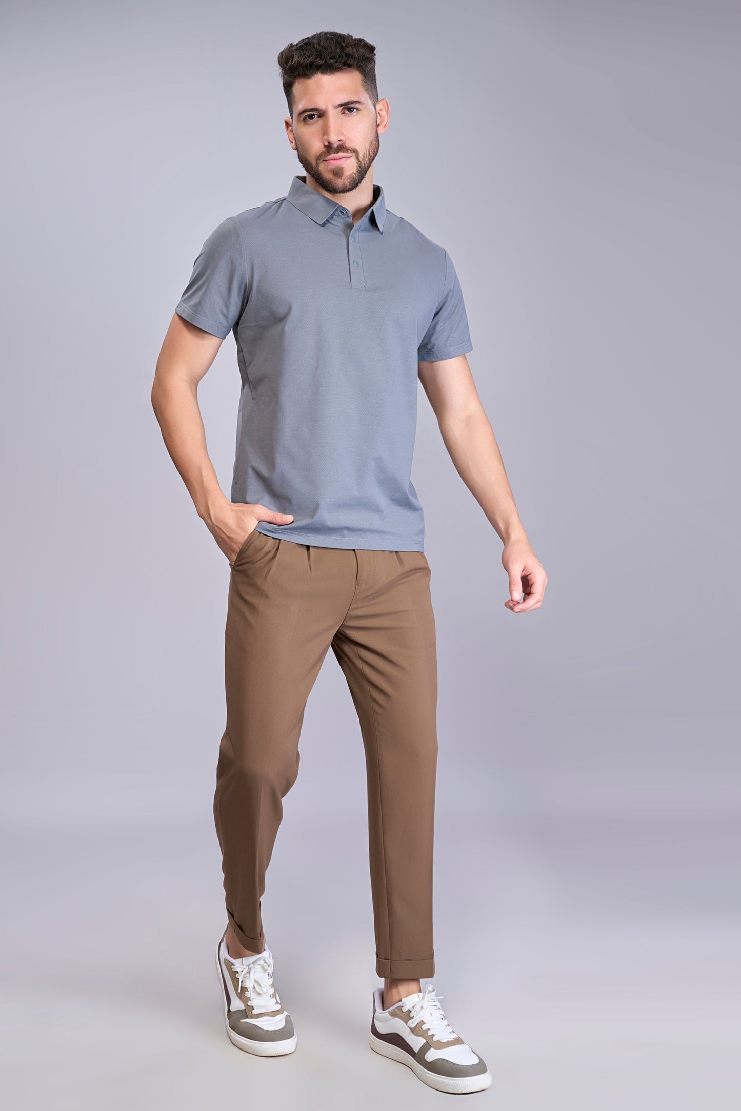 Dark Grey - Stitchless Polo T-shirt