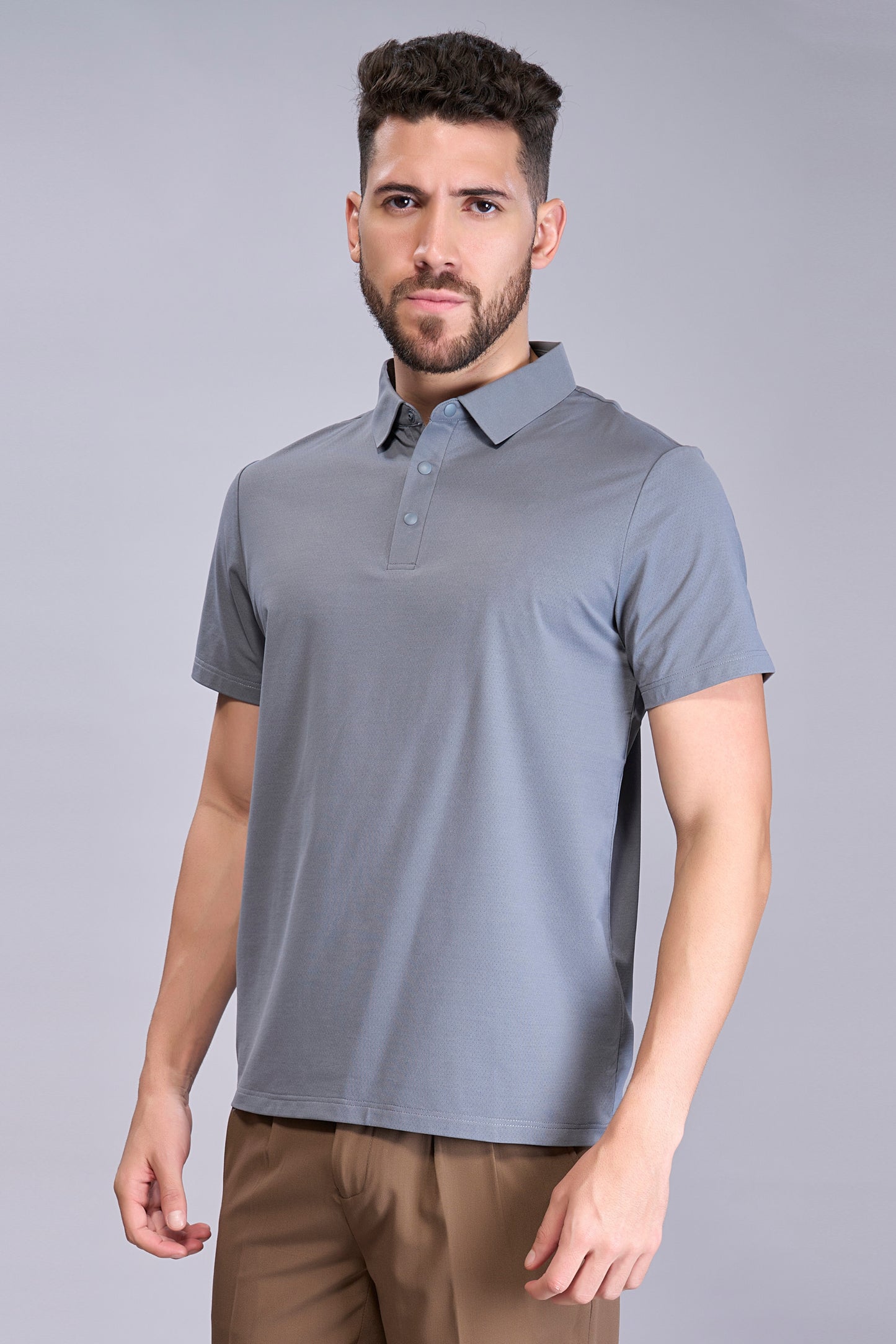 Dark Grey - Stitchless Polo T-shirt