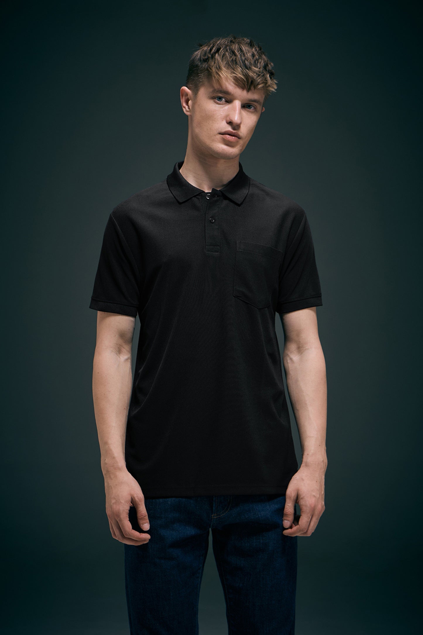 Black Smart Tech Pocket + Polo T-shirts Maxzone Clothing
