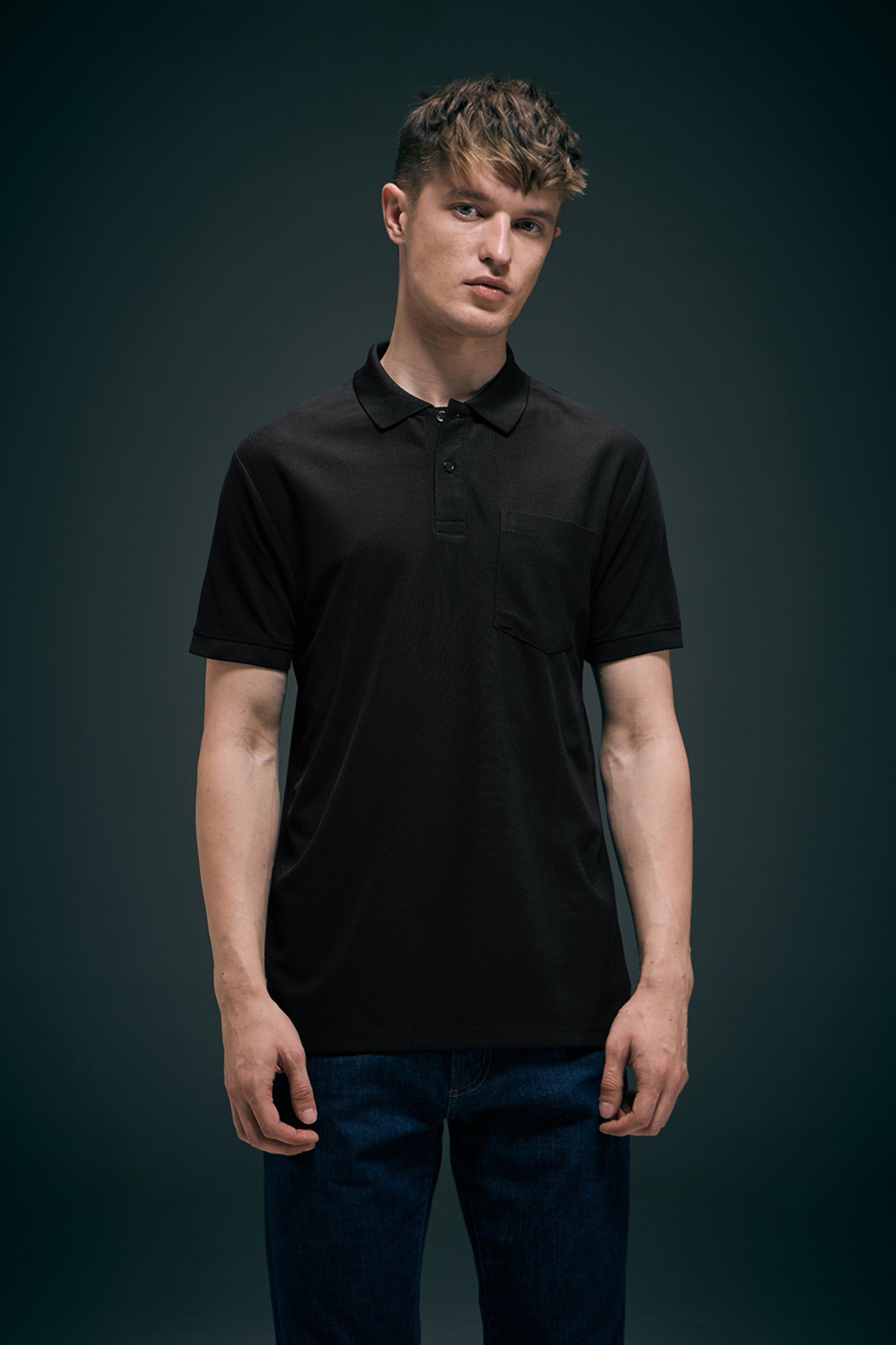 Black Smart Tech Pocket + Polo T-shirts Maxzone Clothing
