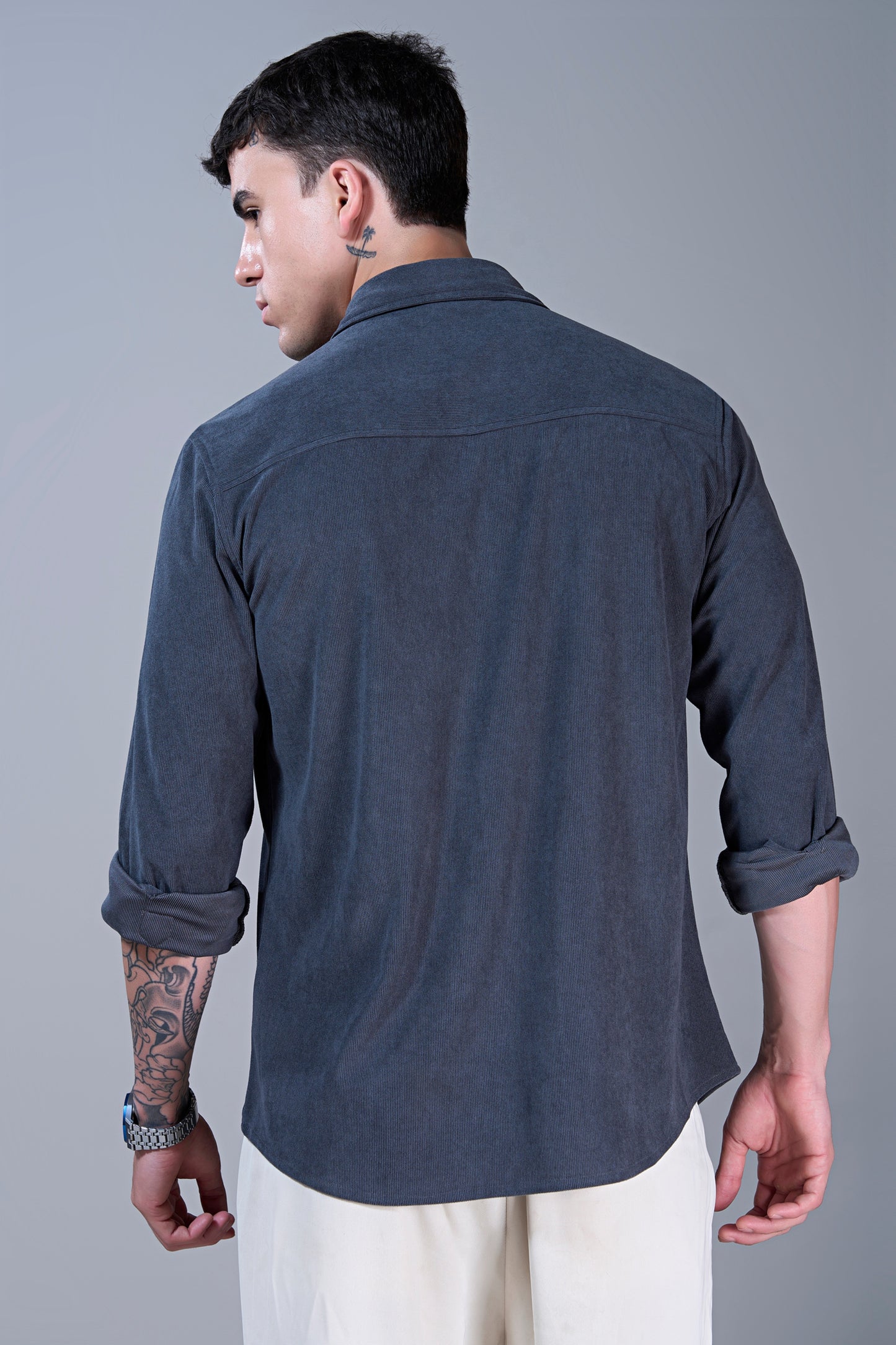 Teal Navy - Corduroy Shirt