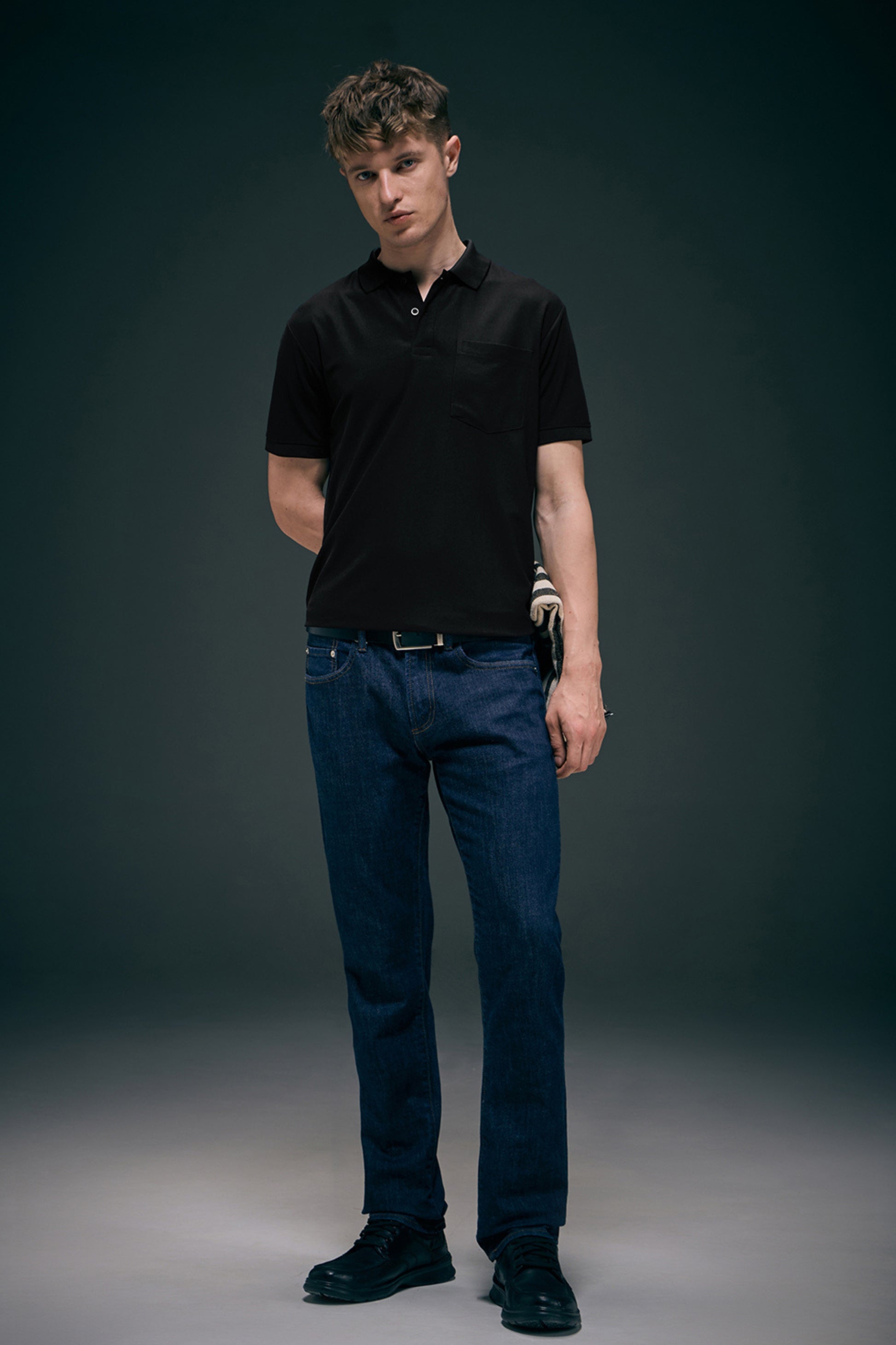 Black Smart Tech Pocket + Polo T-shirts Maxzone Clothing