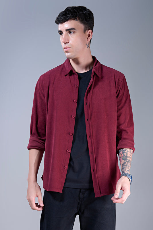 Maroon - Corduroy Shirt