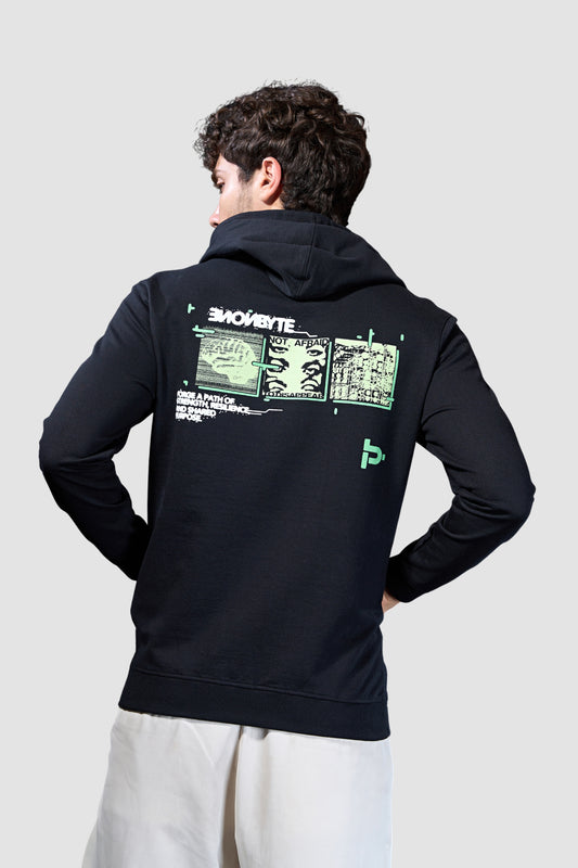 Black Nonebyte - Full Sleeve Hoodie