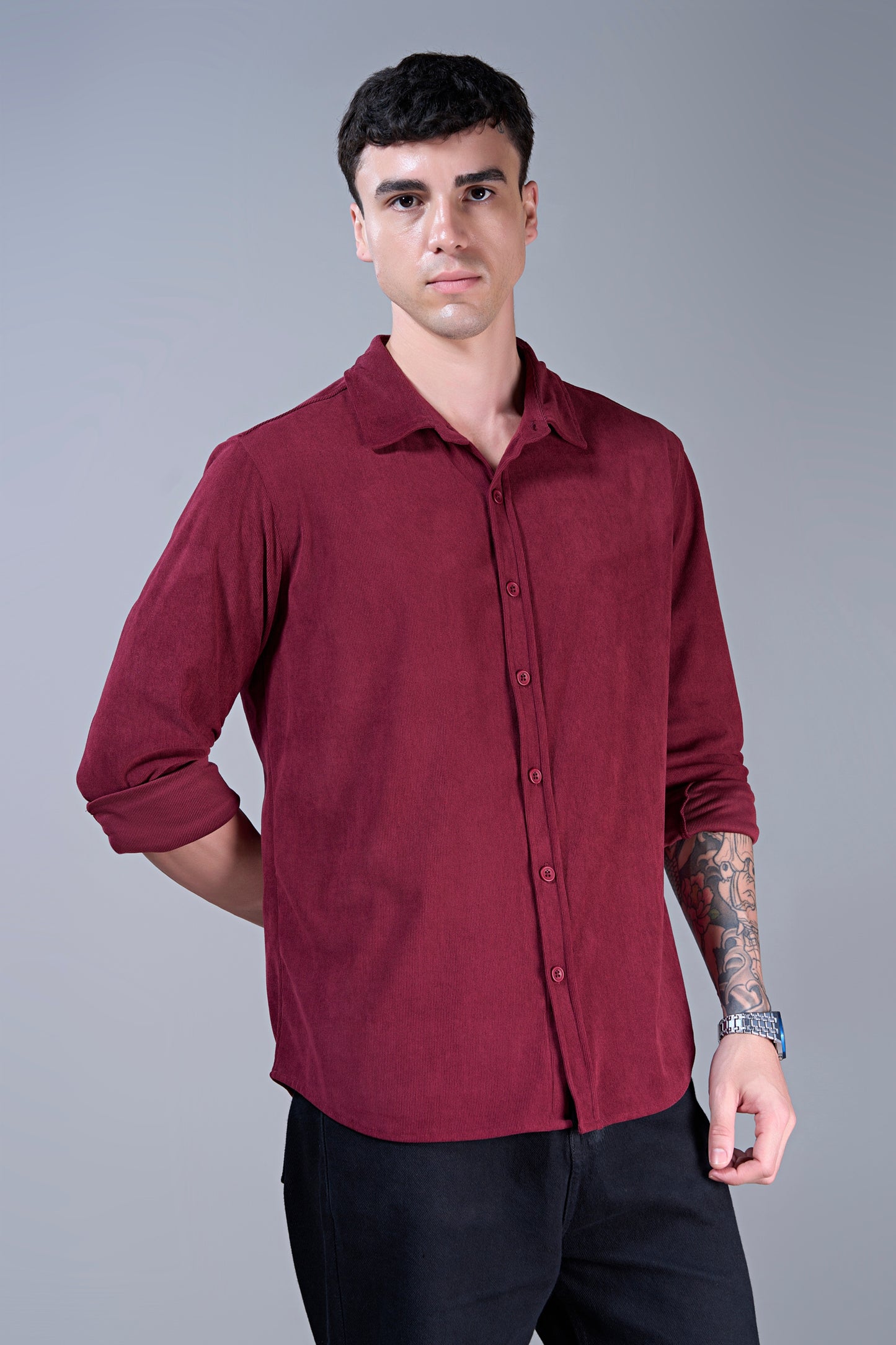Maroon - Corduroy Shirt