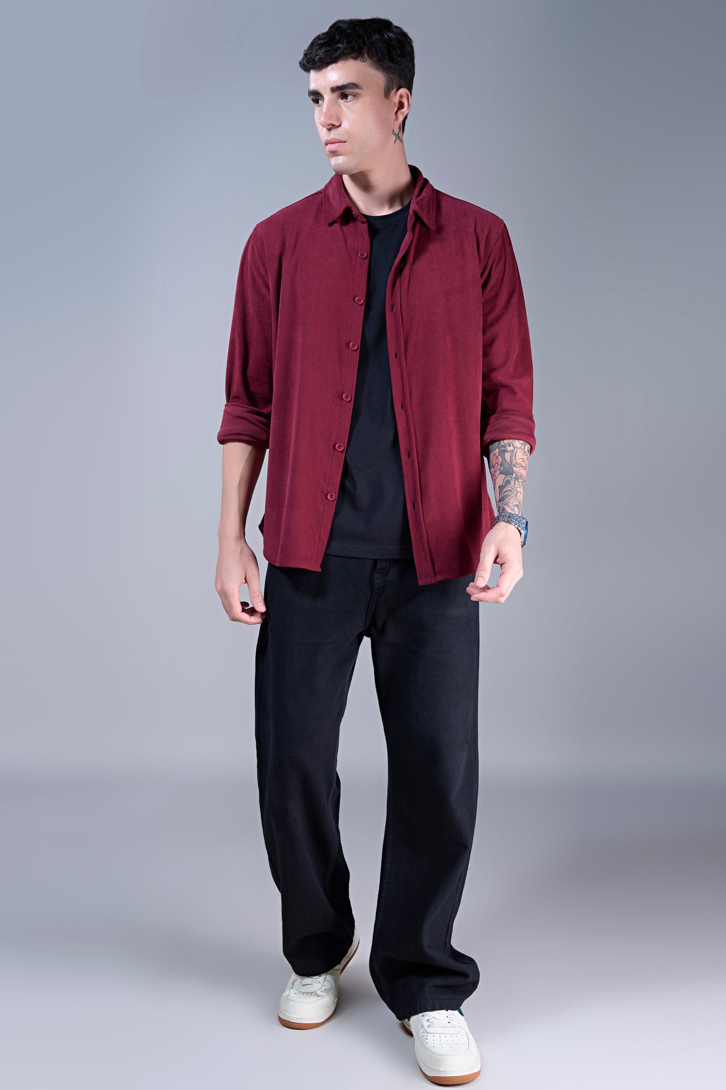 Maroon - Corduroy Shirt