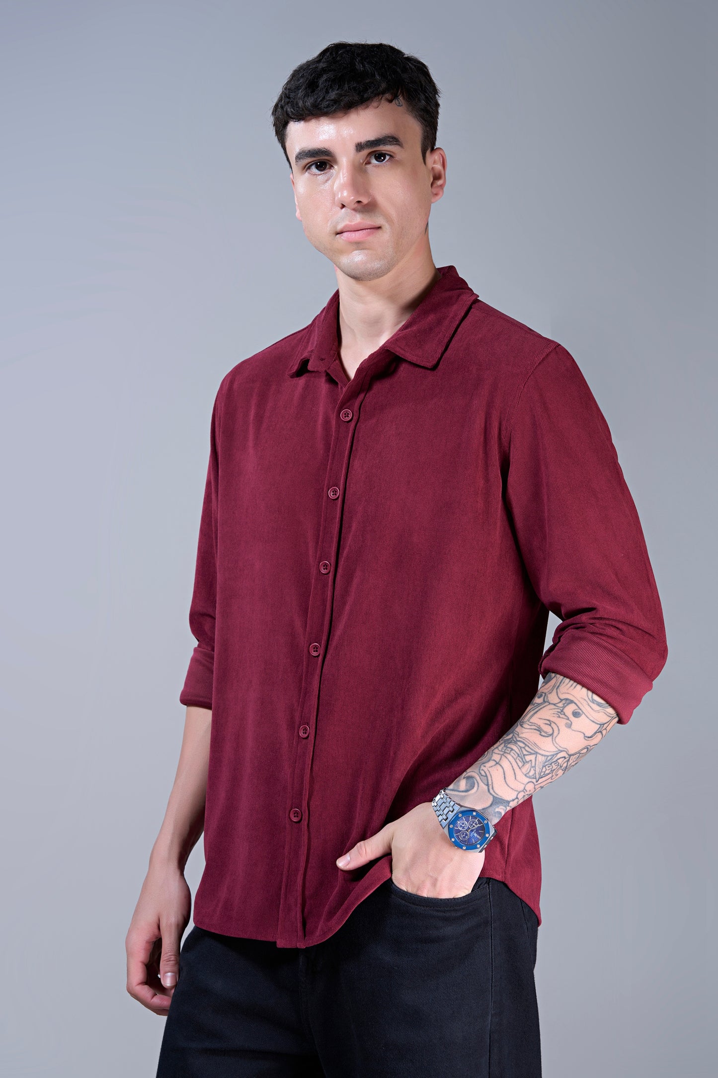 Maroon - Corduroy Shirt