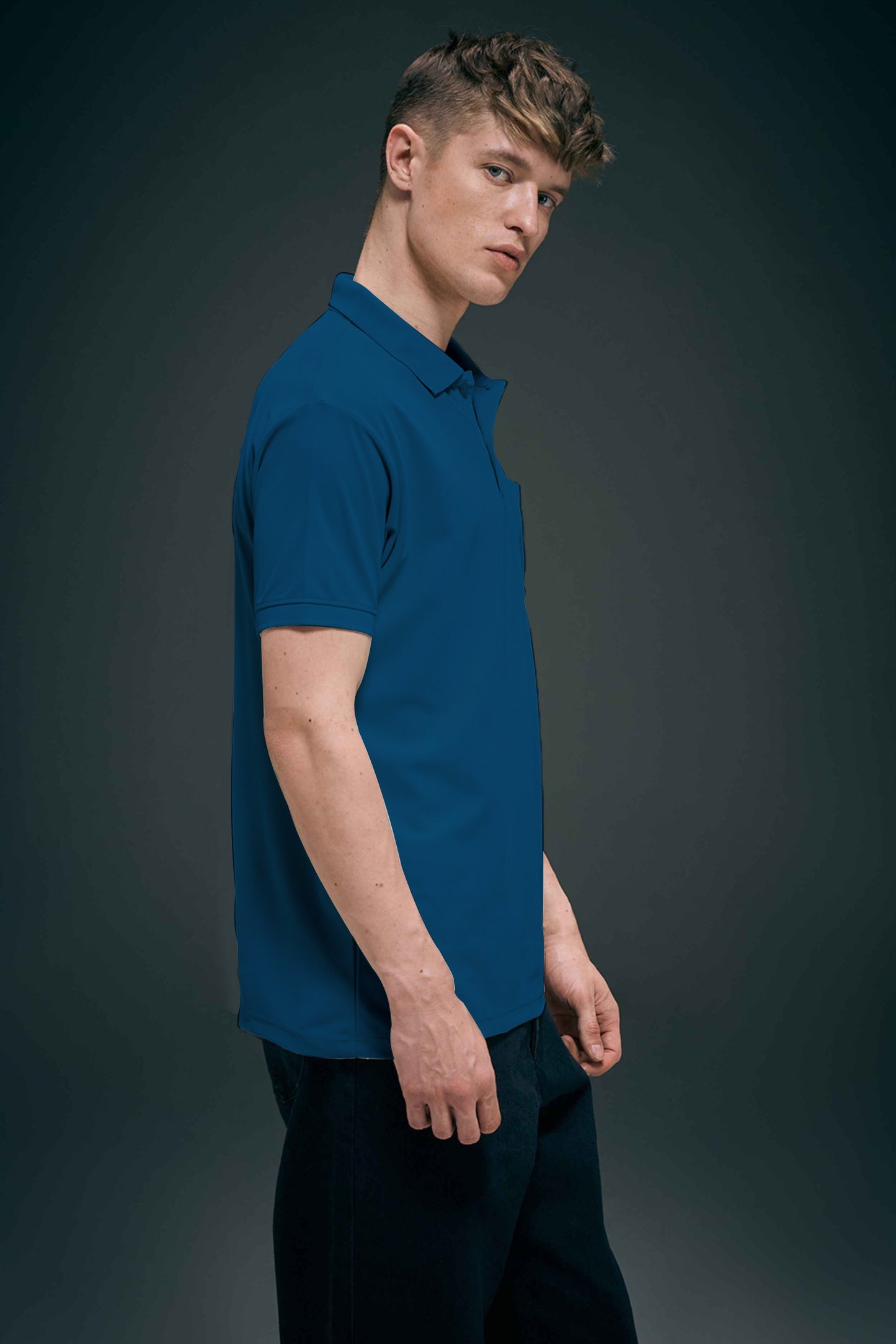 Teal Navy Smart Tech Pocket + Polo