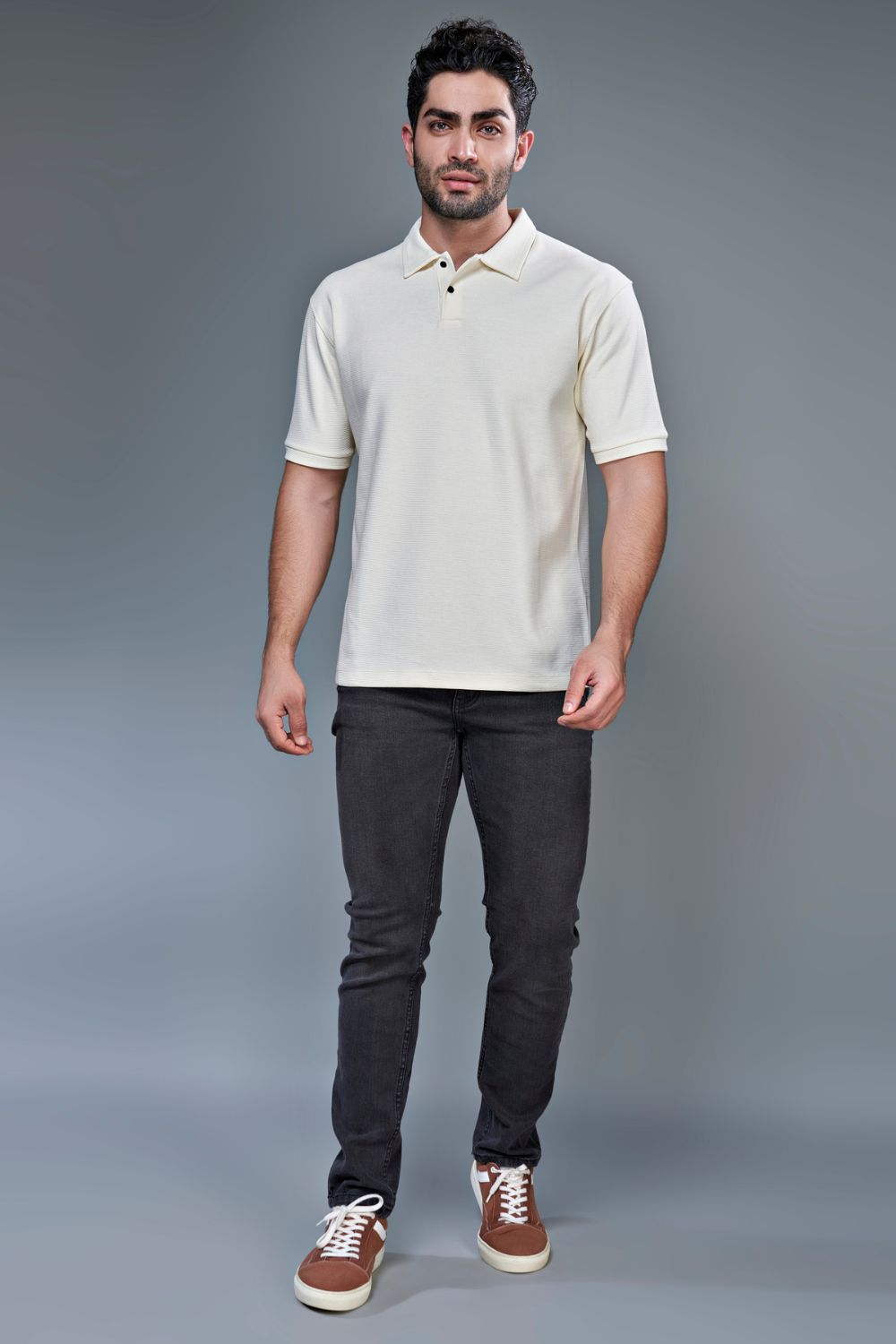 Crafted Polo - Powder White Maxzone Clothing