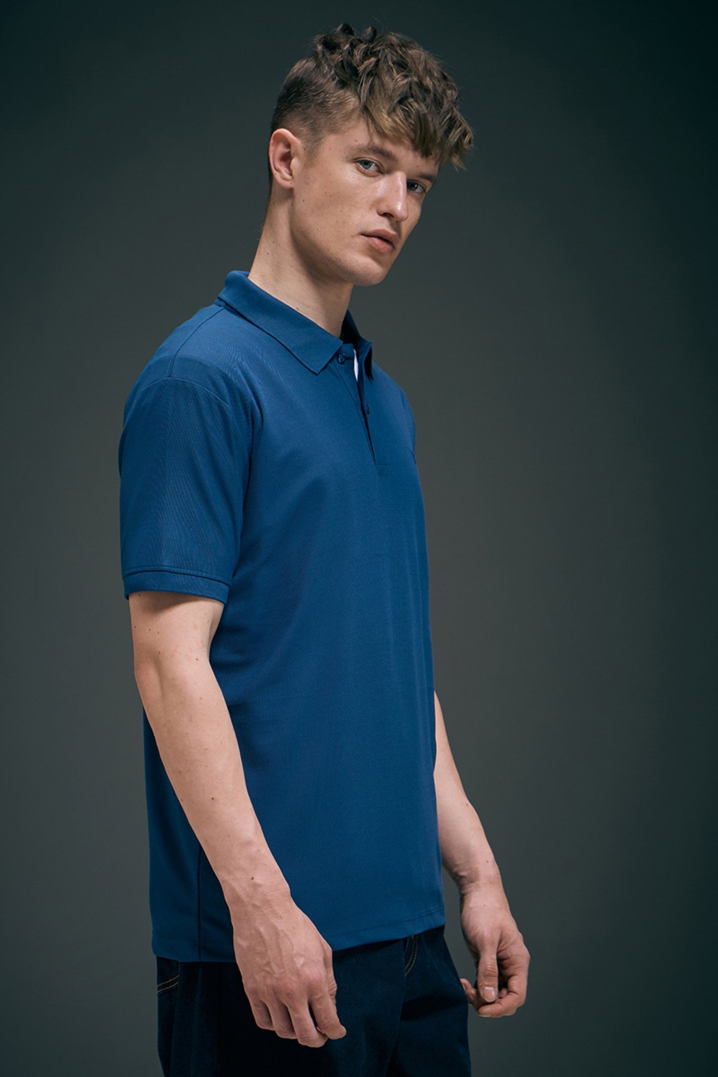 Smart tech polo - Teal Navy