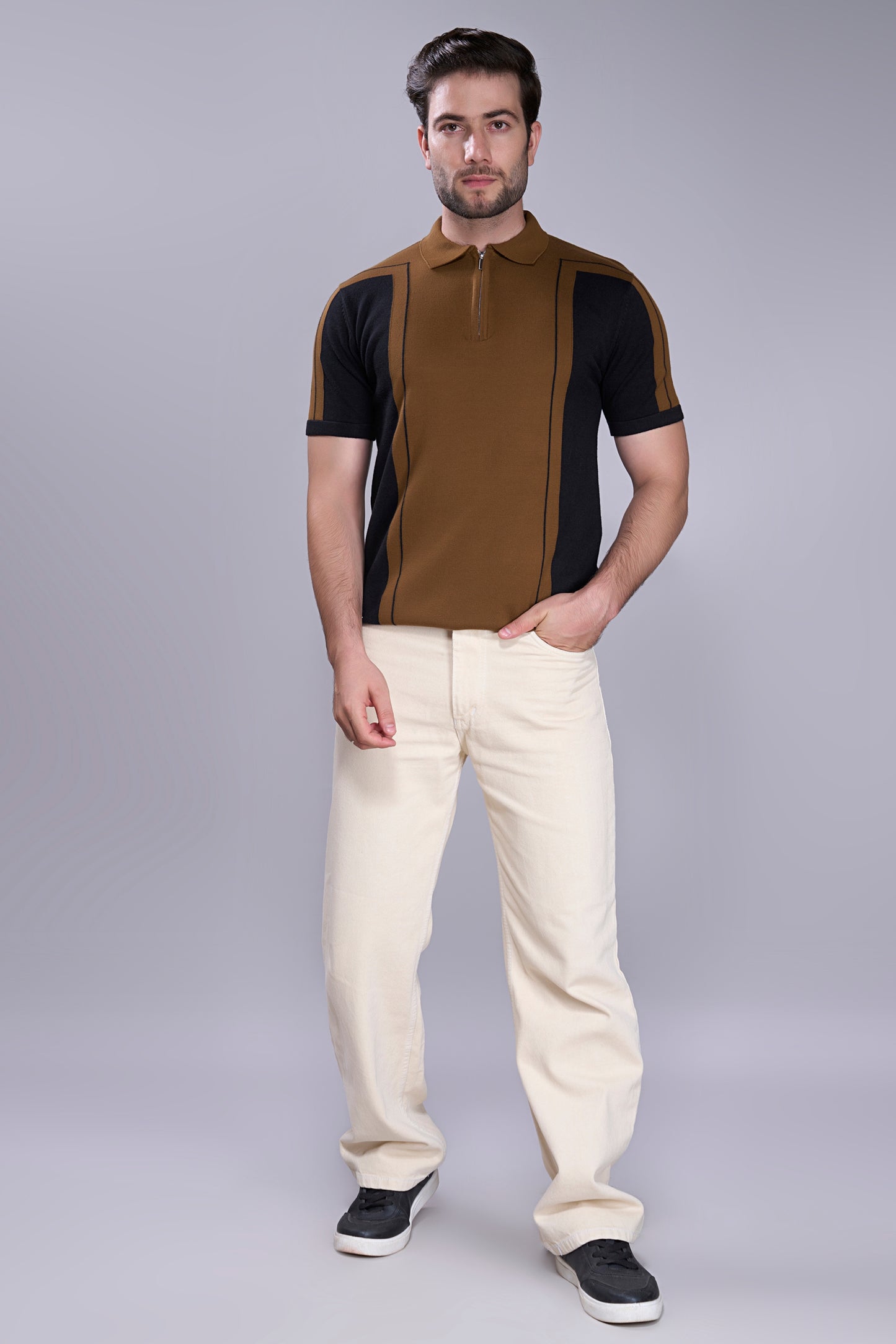 Hot Brown - Luxe Knitted Polo