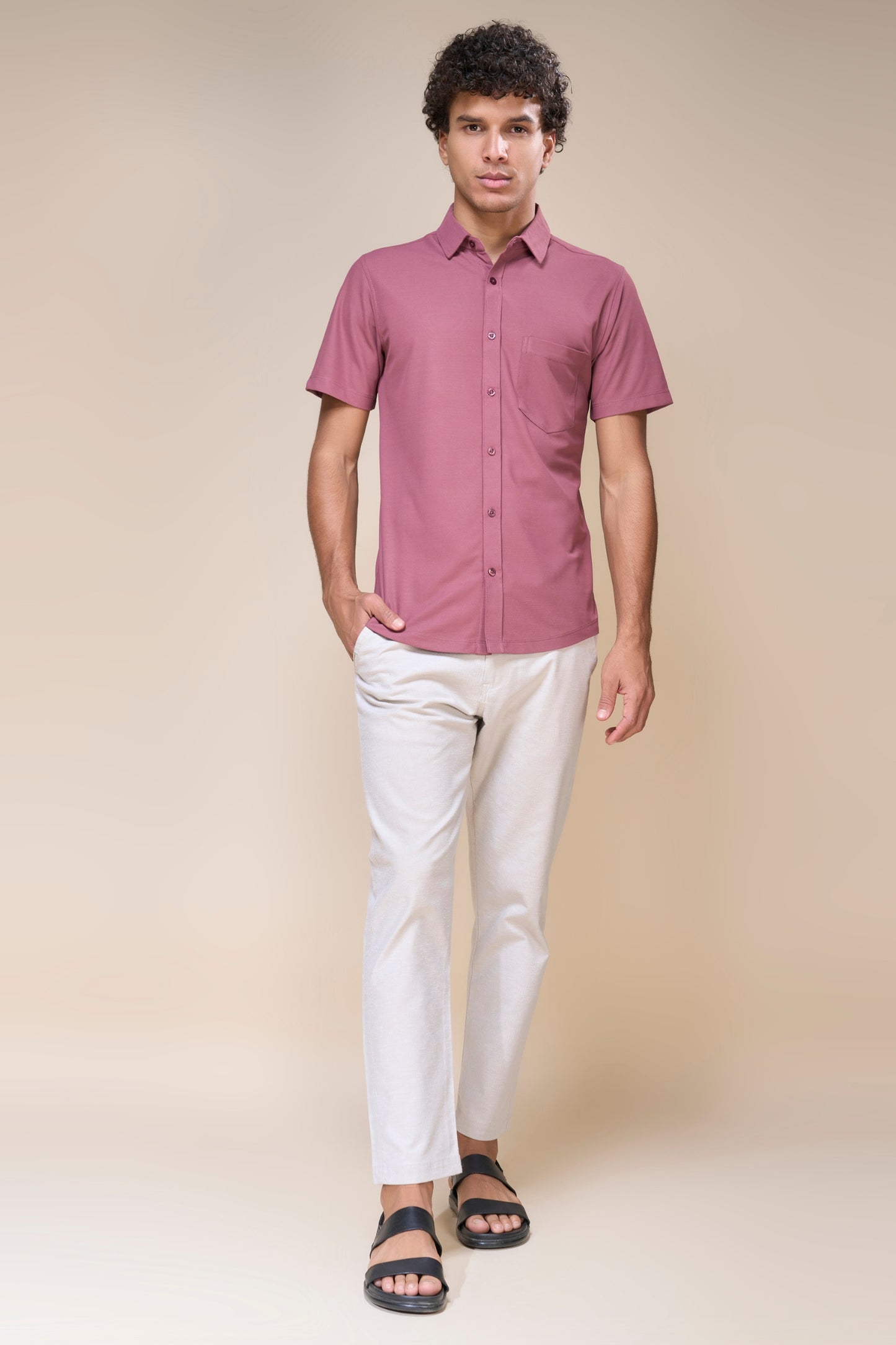 Maroon - Smart Tech Pocket Shirt Maxzone Clothing