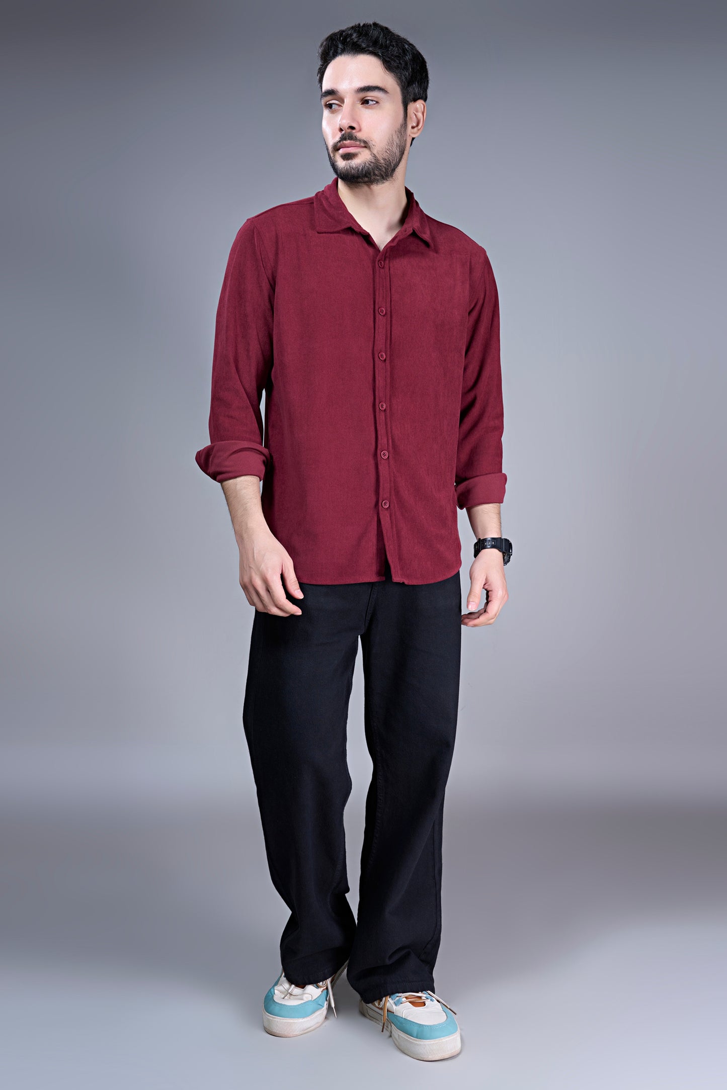 Maroon - Corduroy Shirt