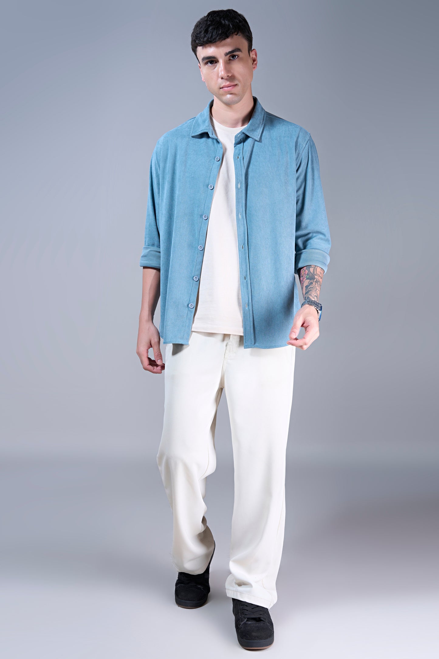 Powder Blue - Corduroy Shirt