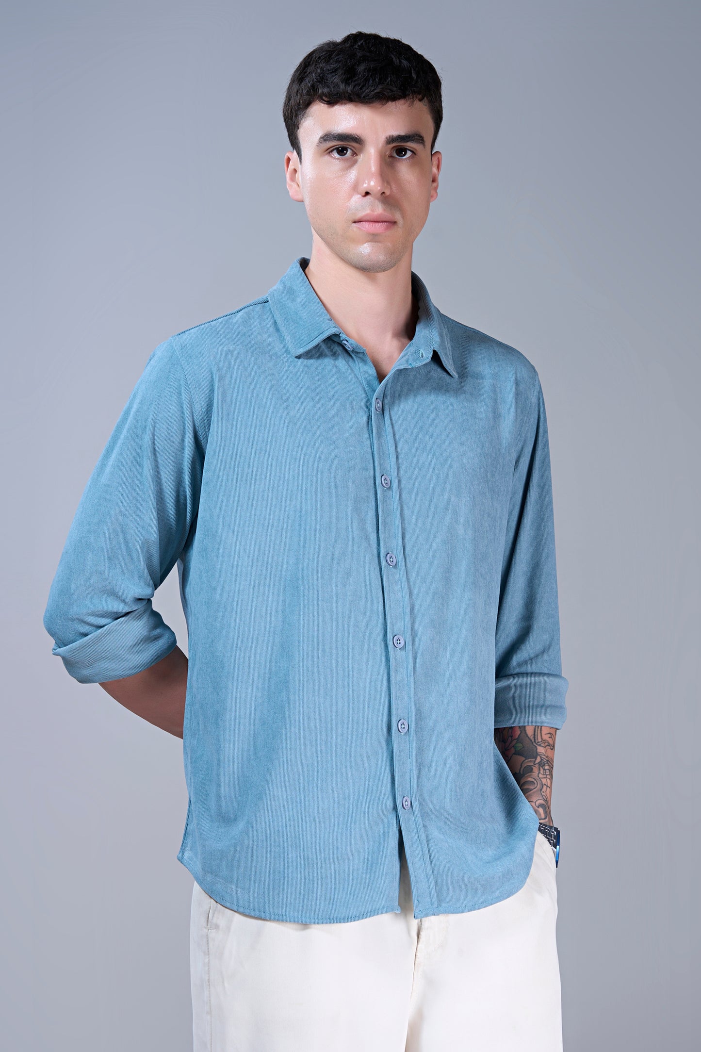 Powder Blue - Corduroy Shirt