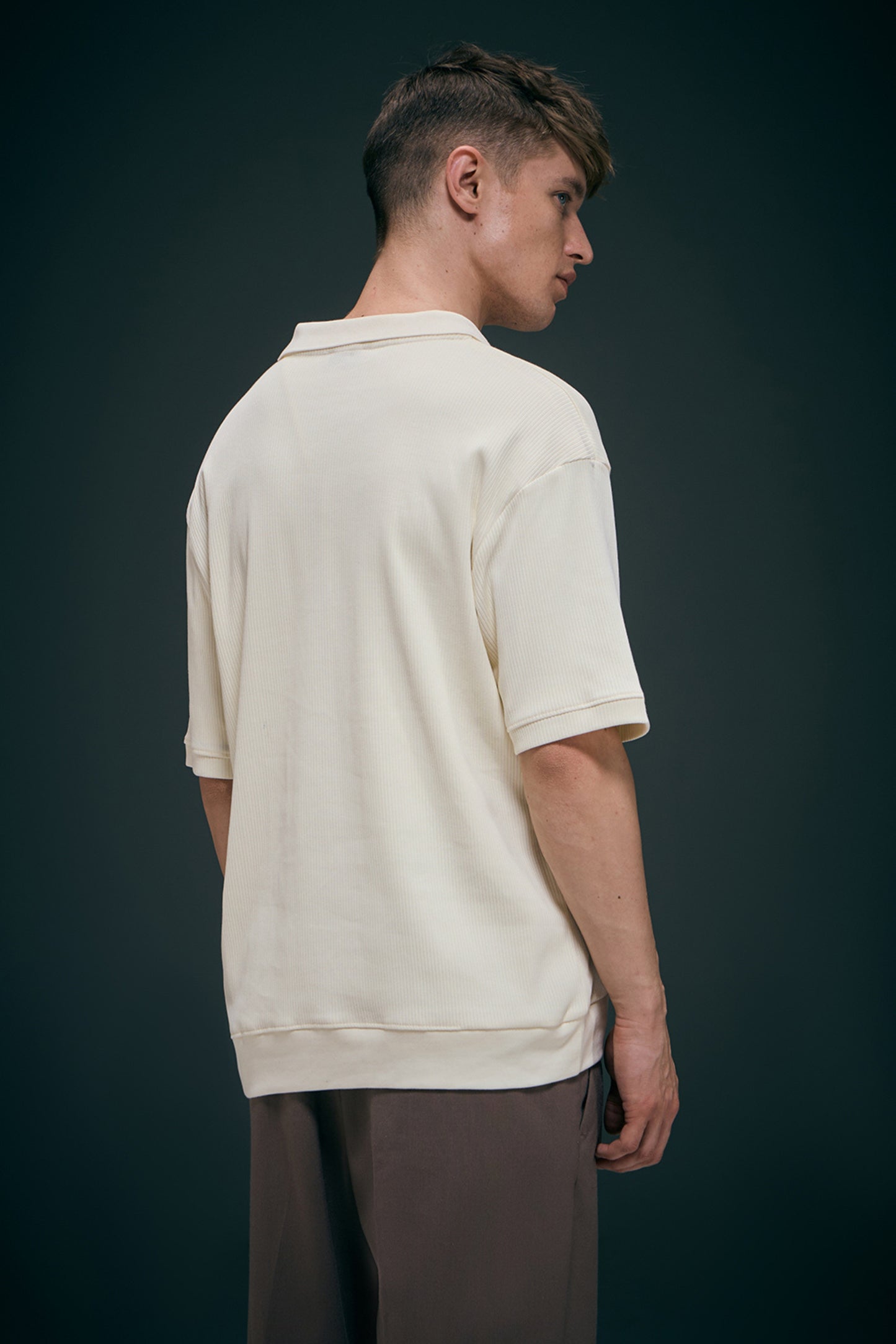 Old Money Knit Polo - Powder White Polo T-SHIRT Maxzone Clothing