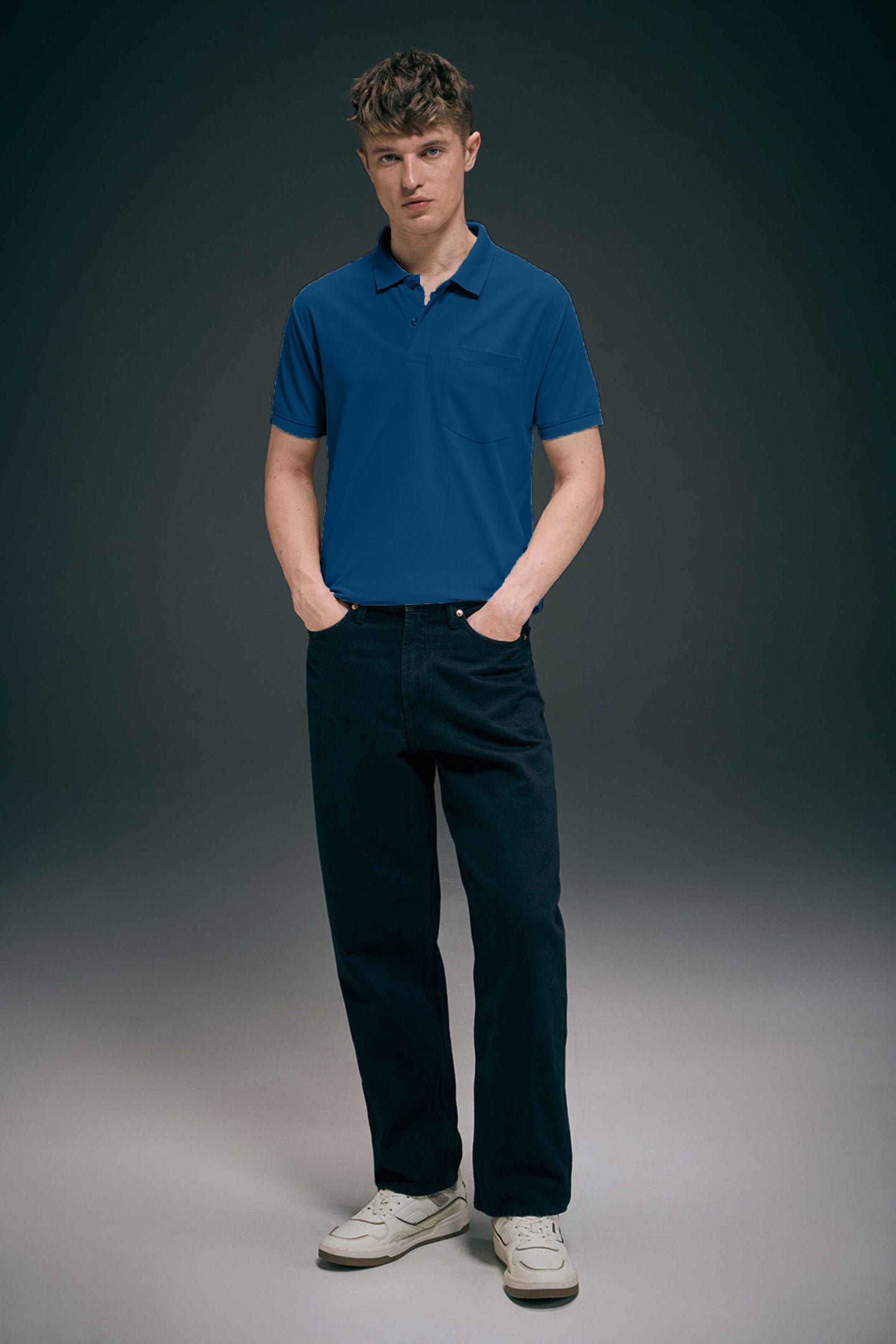 Teal Navy Smart Tech Pocket + Polo
