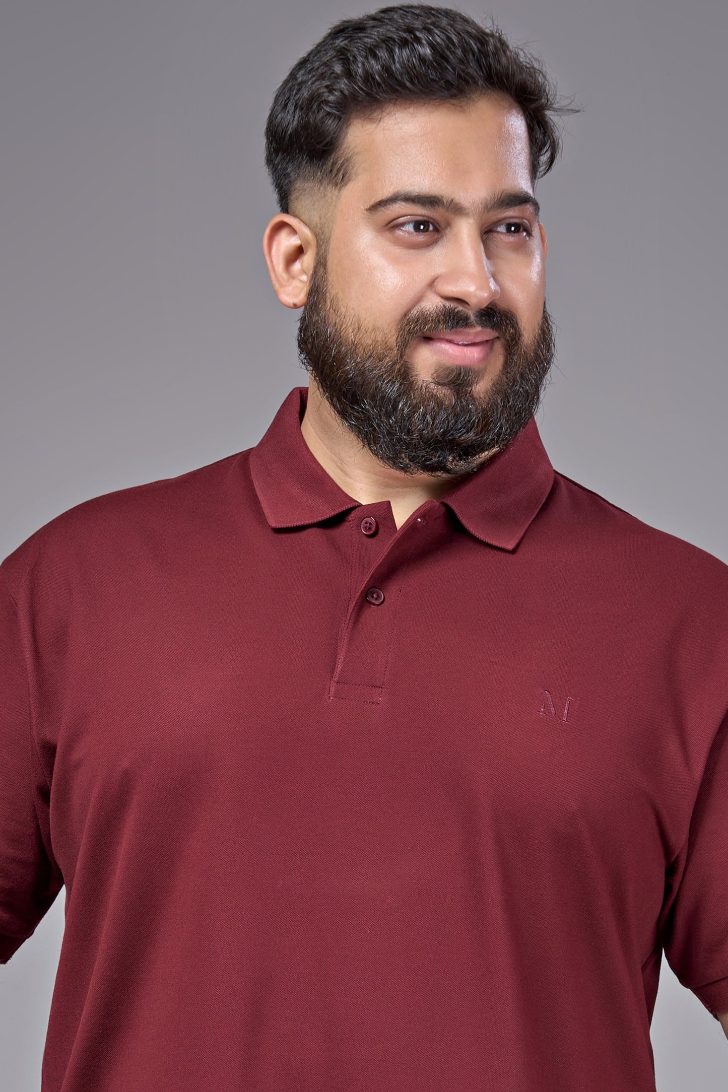 Wine - Cotton Pique Polo Plus Size