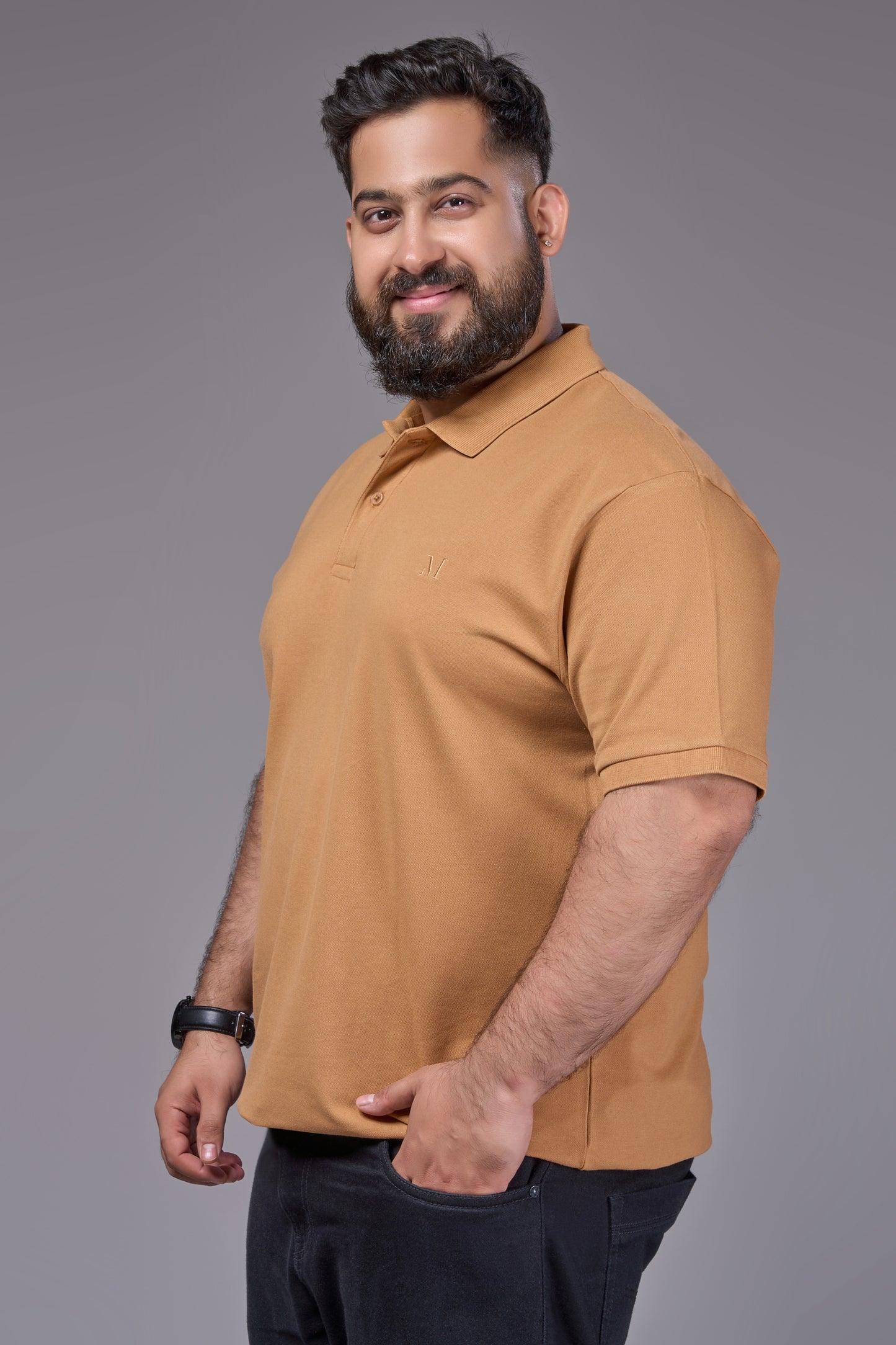Burnt Orange - Cotton Pique Polo Plus Size