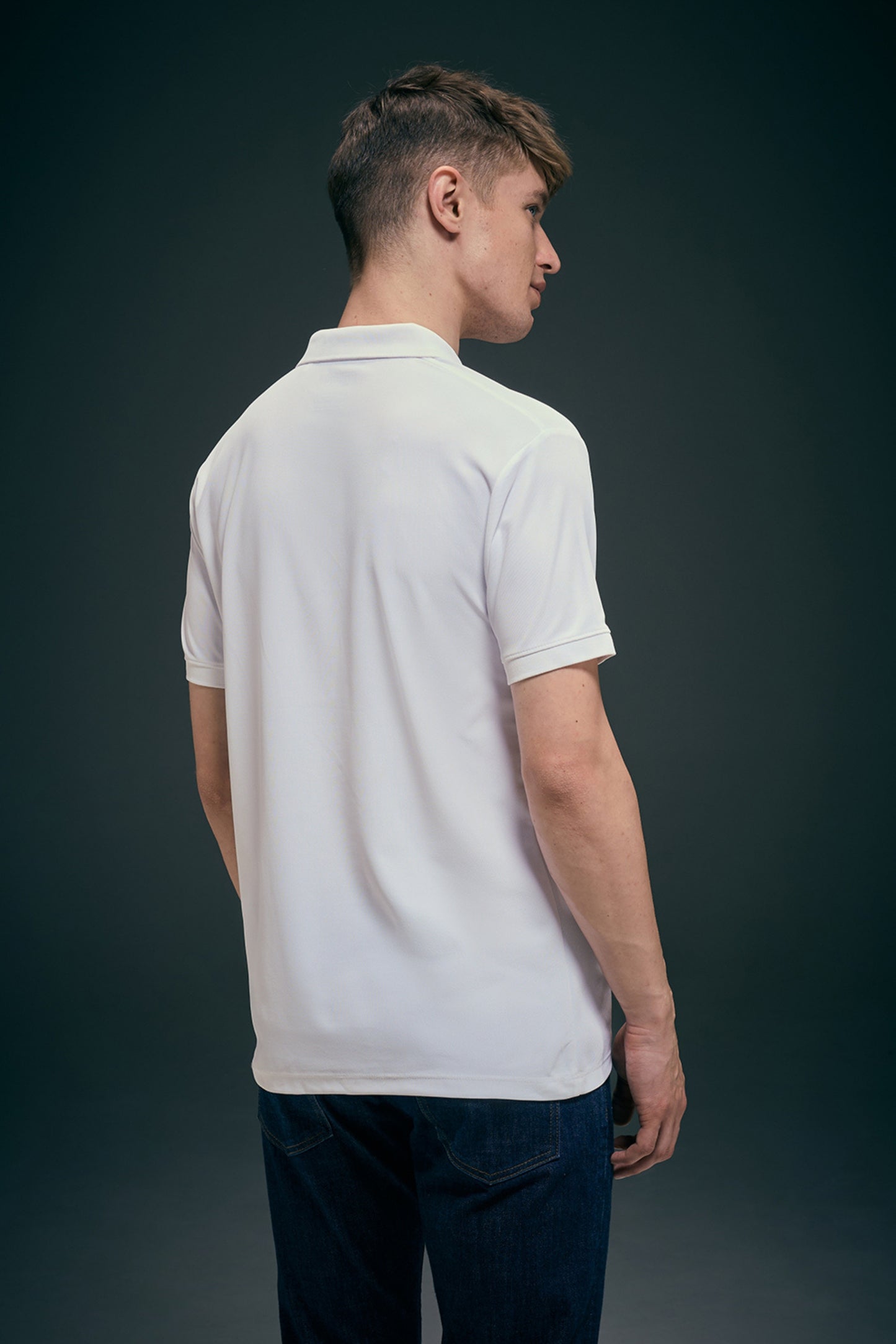 Smart tech polo - White Polo T-SHIRT Maxzone Clothing