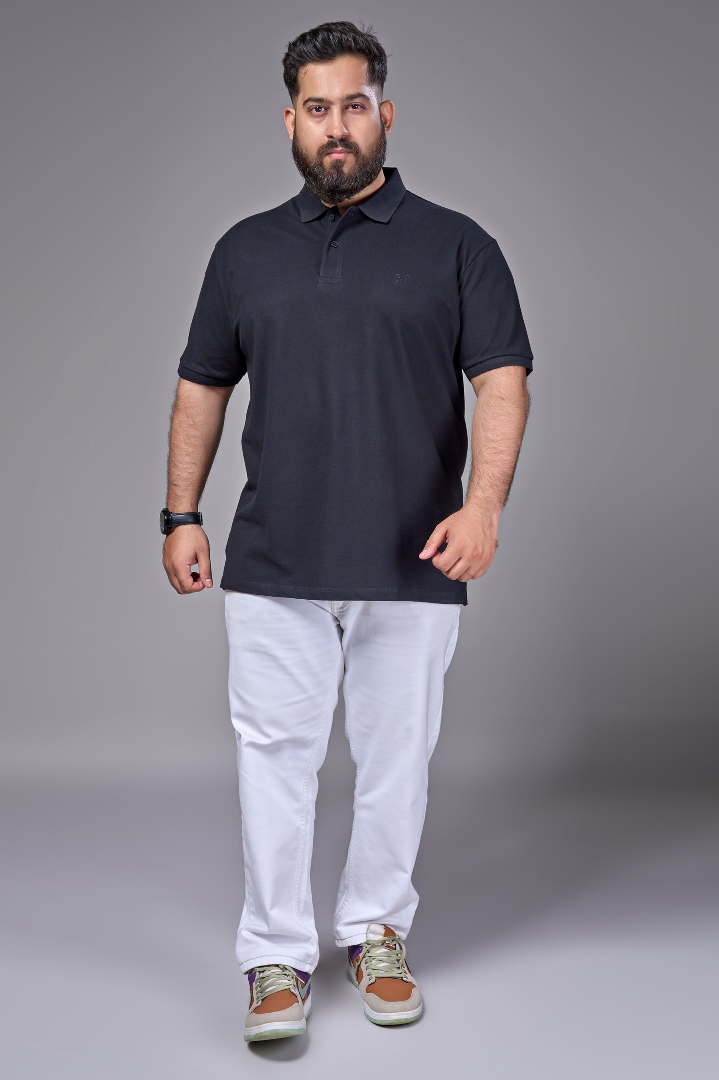 Black - Cotton Pique Polo Plus Size