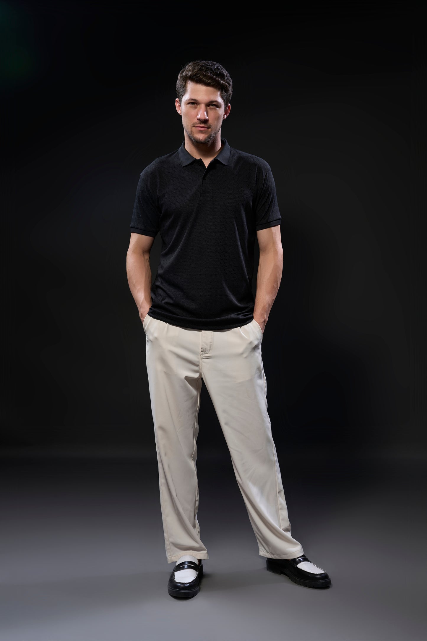 Black - Structure Knit Smart Tech Polo