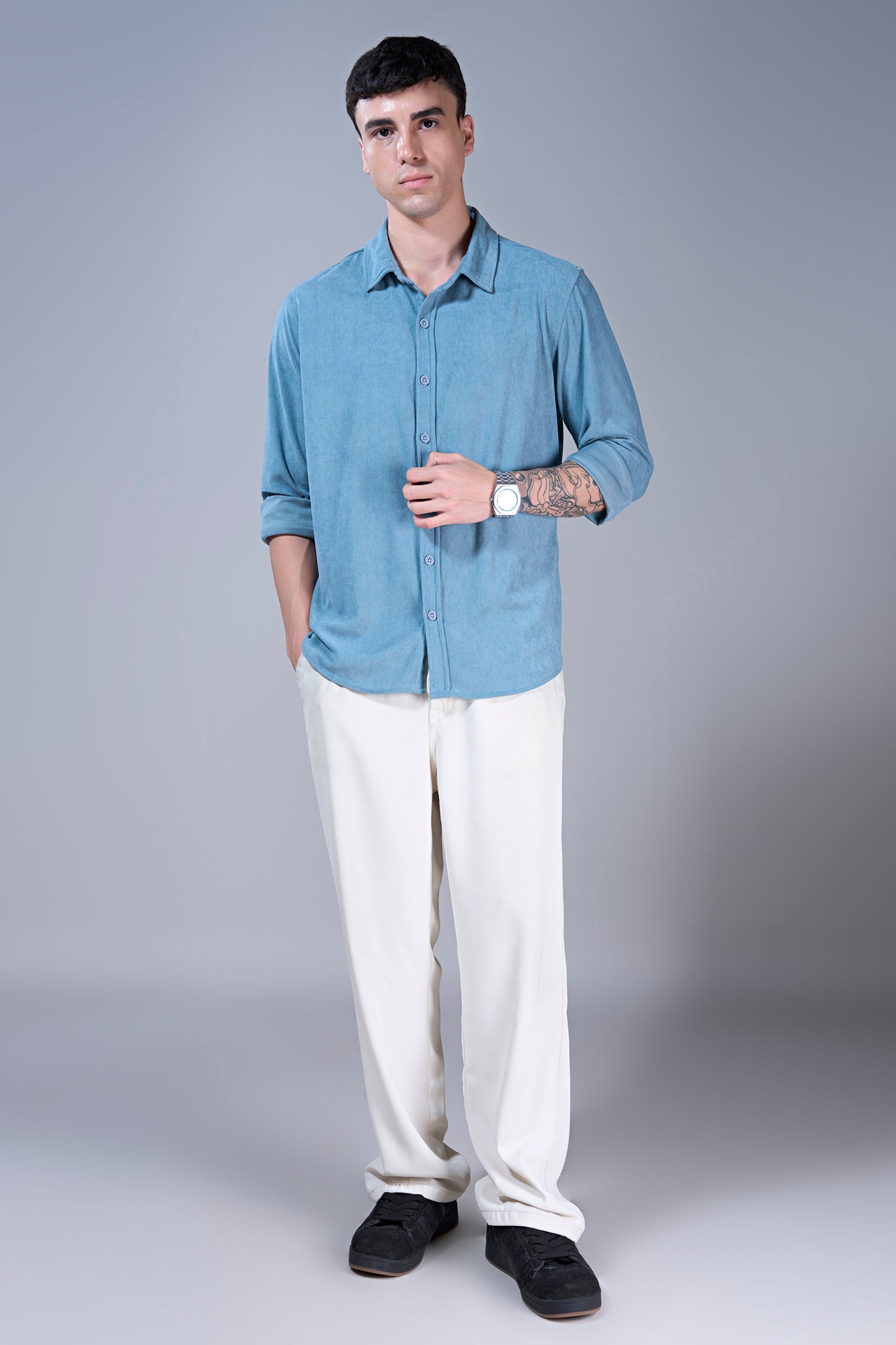 Powder Blue - Corduroy Shirt