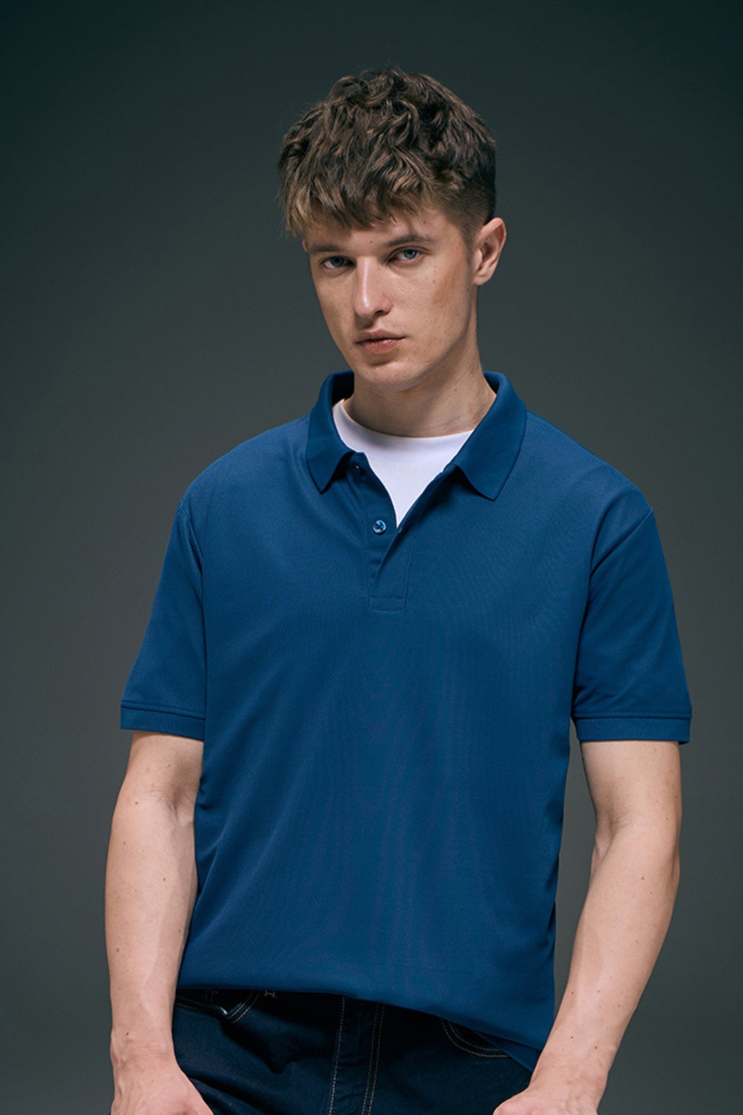 Smart tech polo - Teal Navy