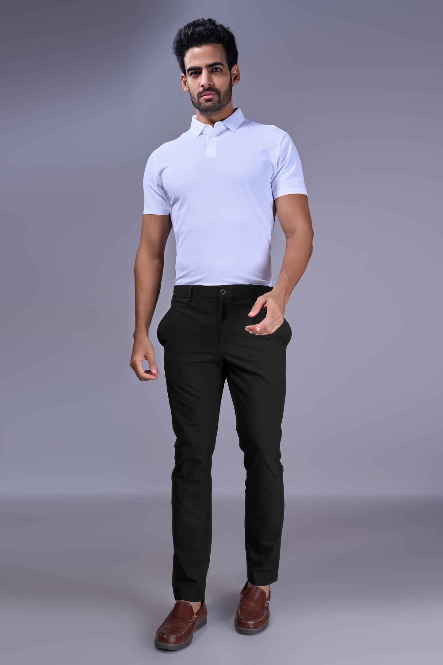 White - 2 Button Stitchless Polo