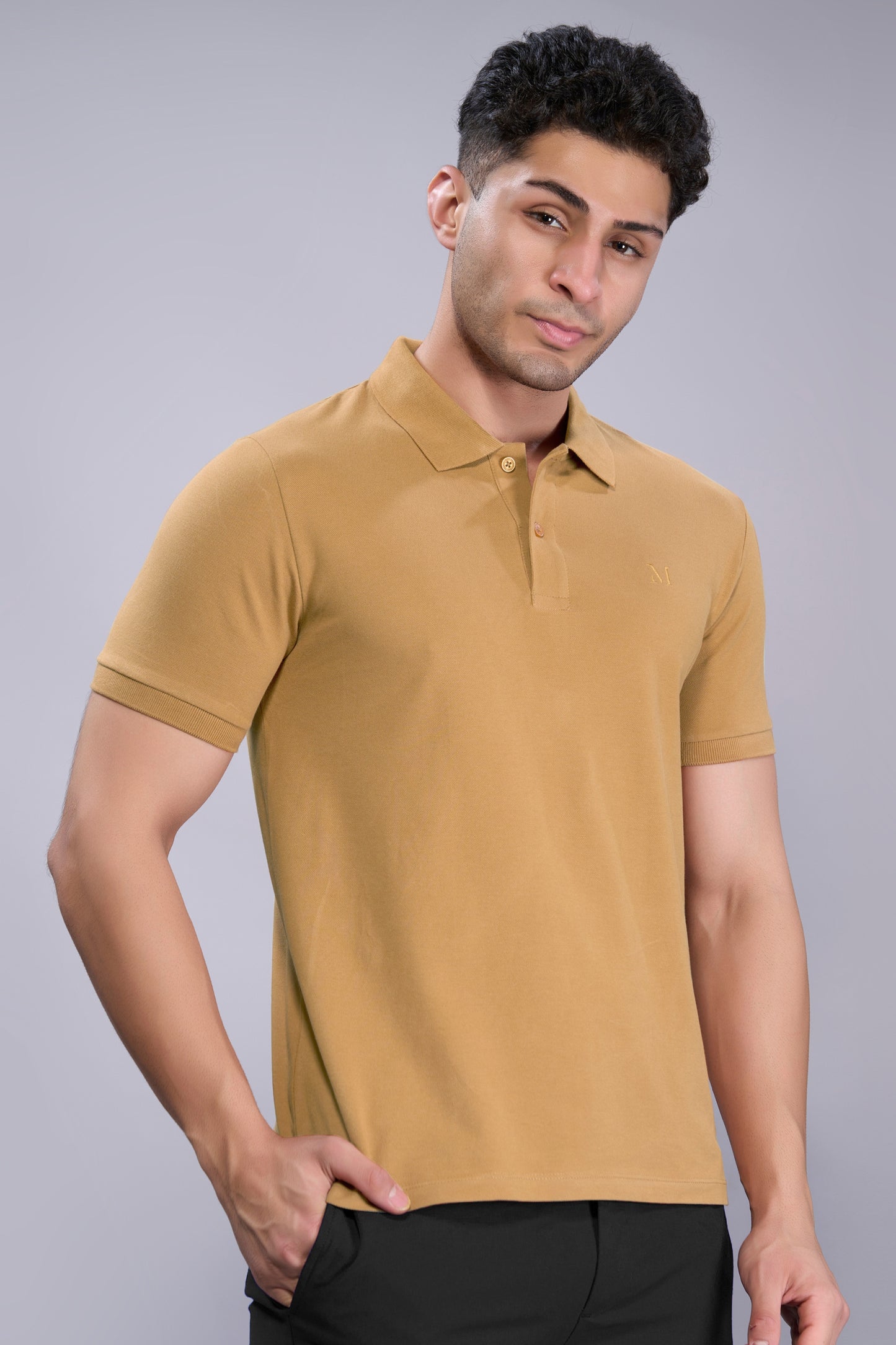 Khaki - Cotton Pique Polo